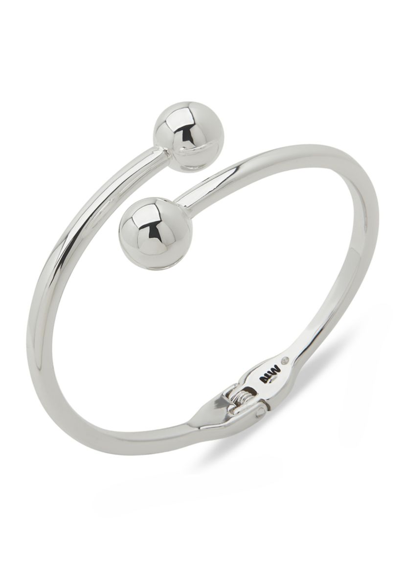 Silver Tone Sphere Cuff Bracelet