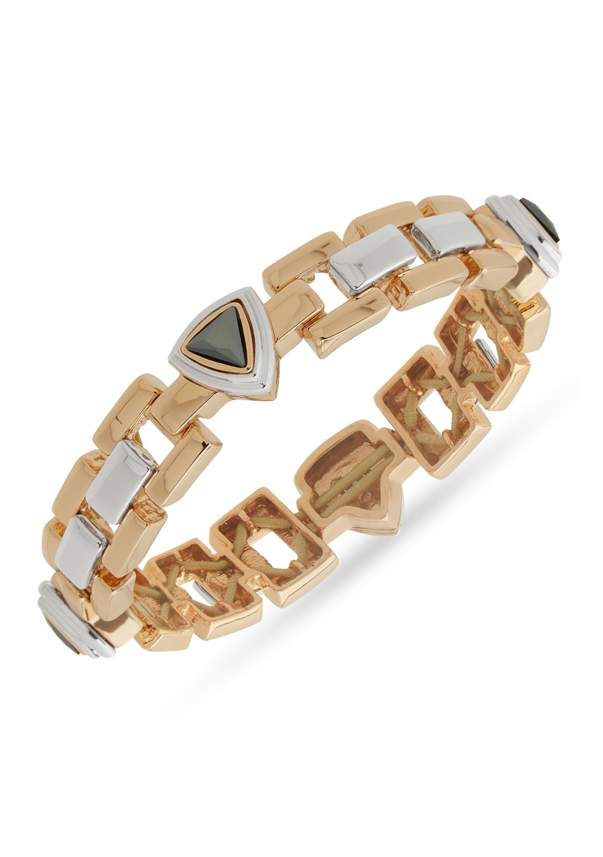 Tri Tone Emblem Stretch Bracelet