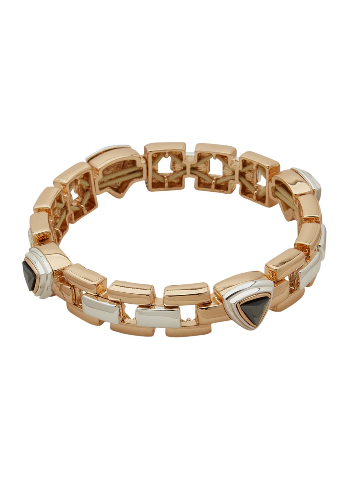 Tri Tone Emblem Stretch Bracelet