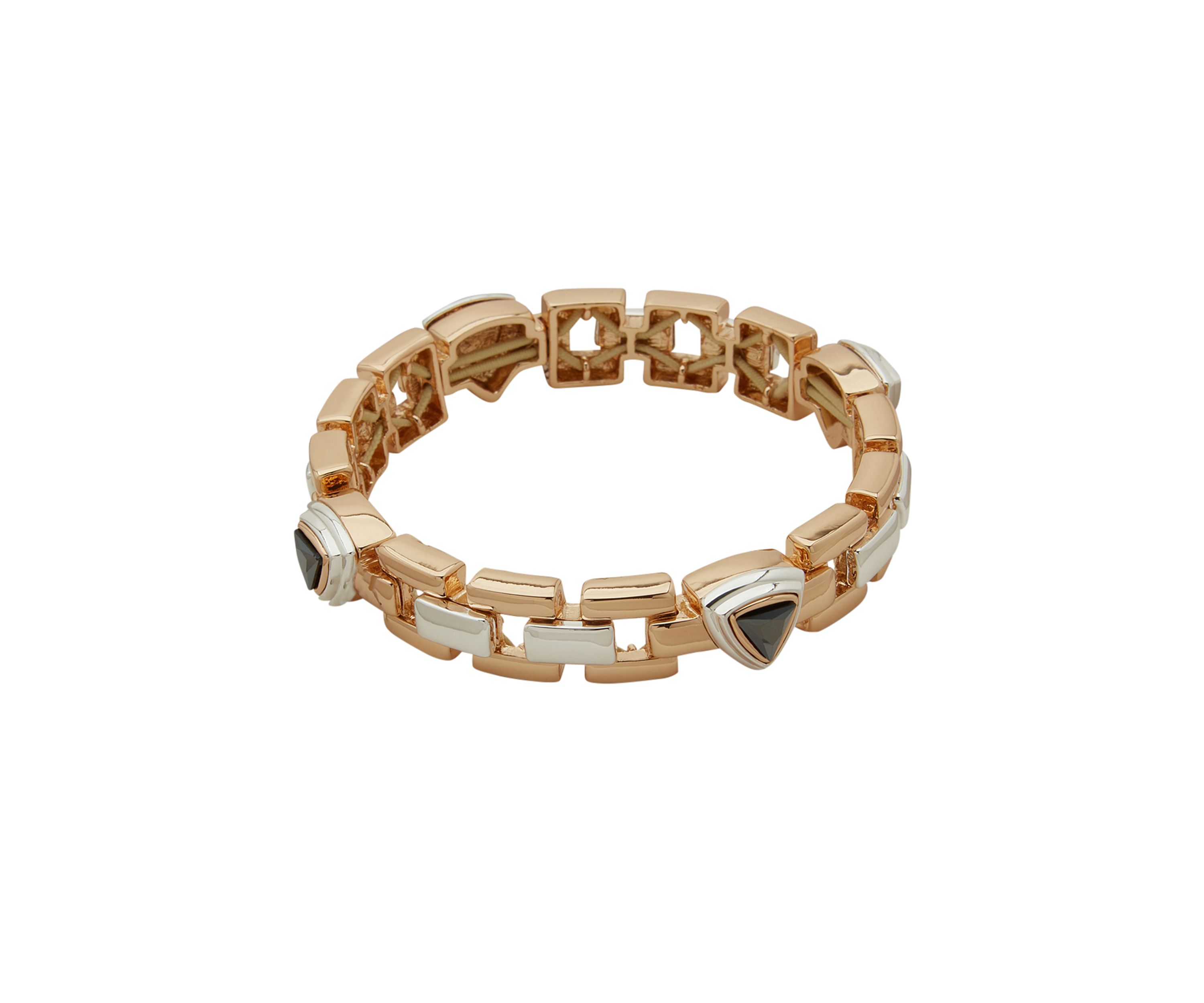 Tri Tone Emblem Stretch Bracelet