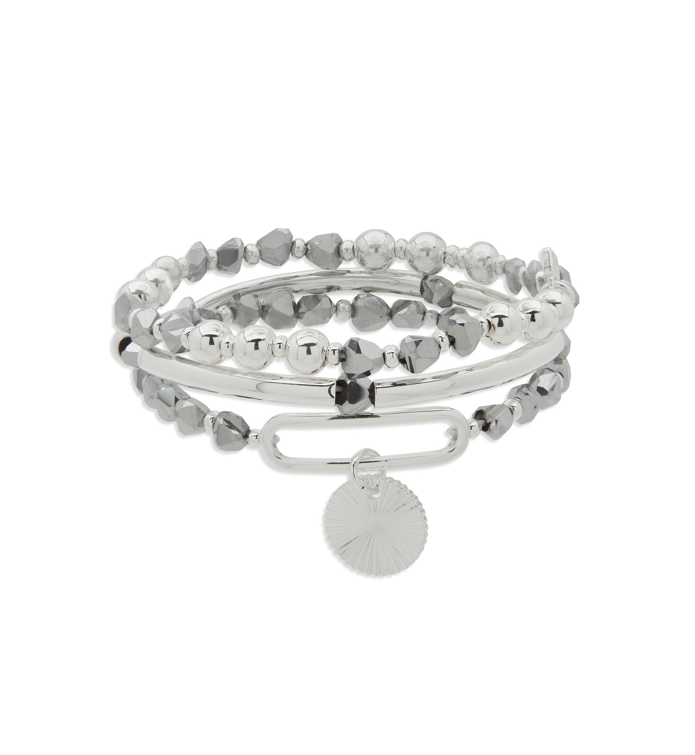 Triple Row Beaded Stretch Bracelet Set