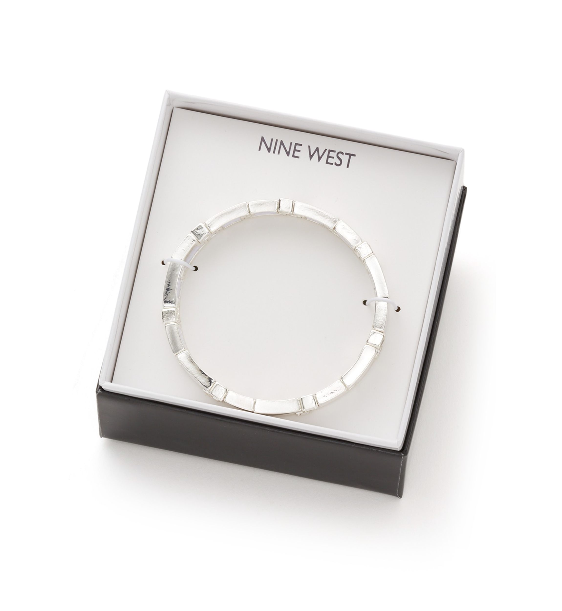 Silver Tone Crystal Stretch Bracelet