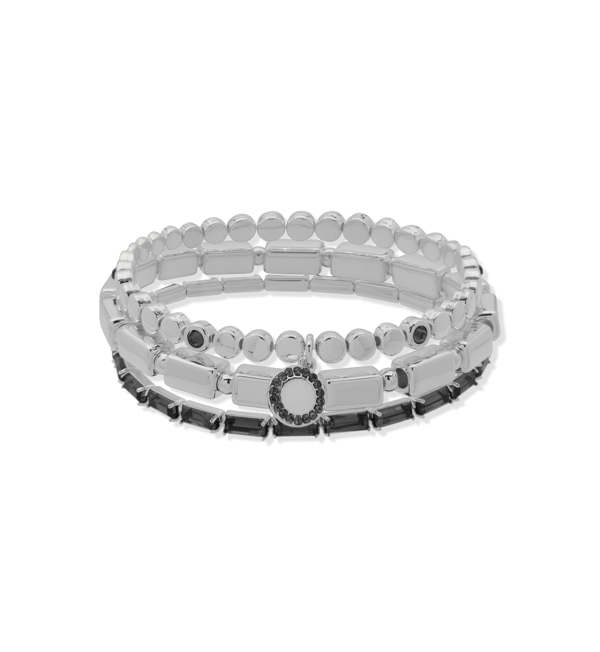 Tri Tone Blue Emblem 3 Stretch Bracelet