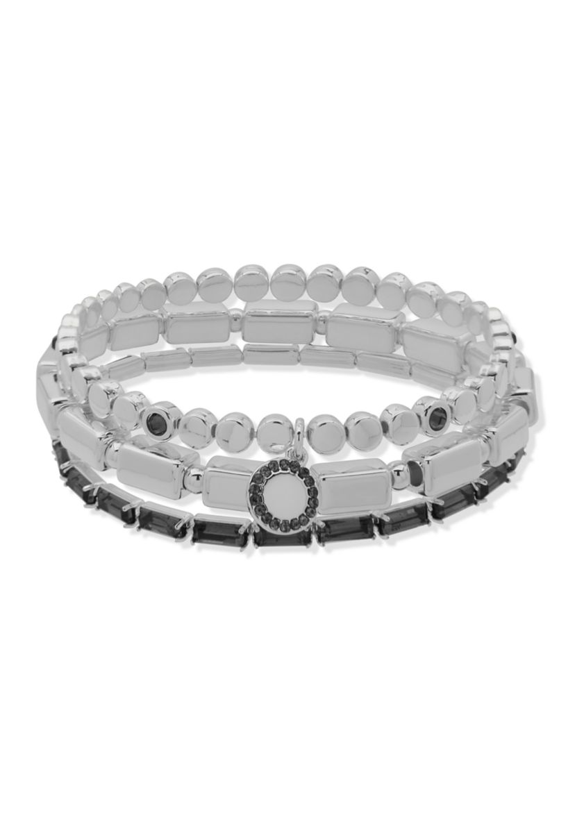 Tri Tone Blue Emblem 3 Stretch Bracelet