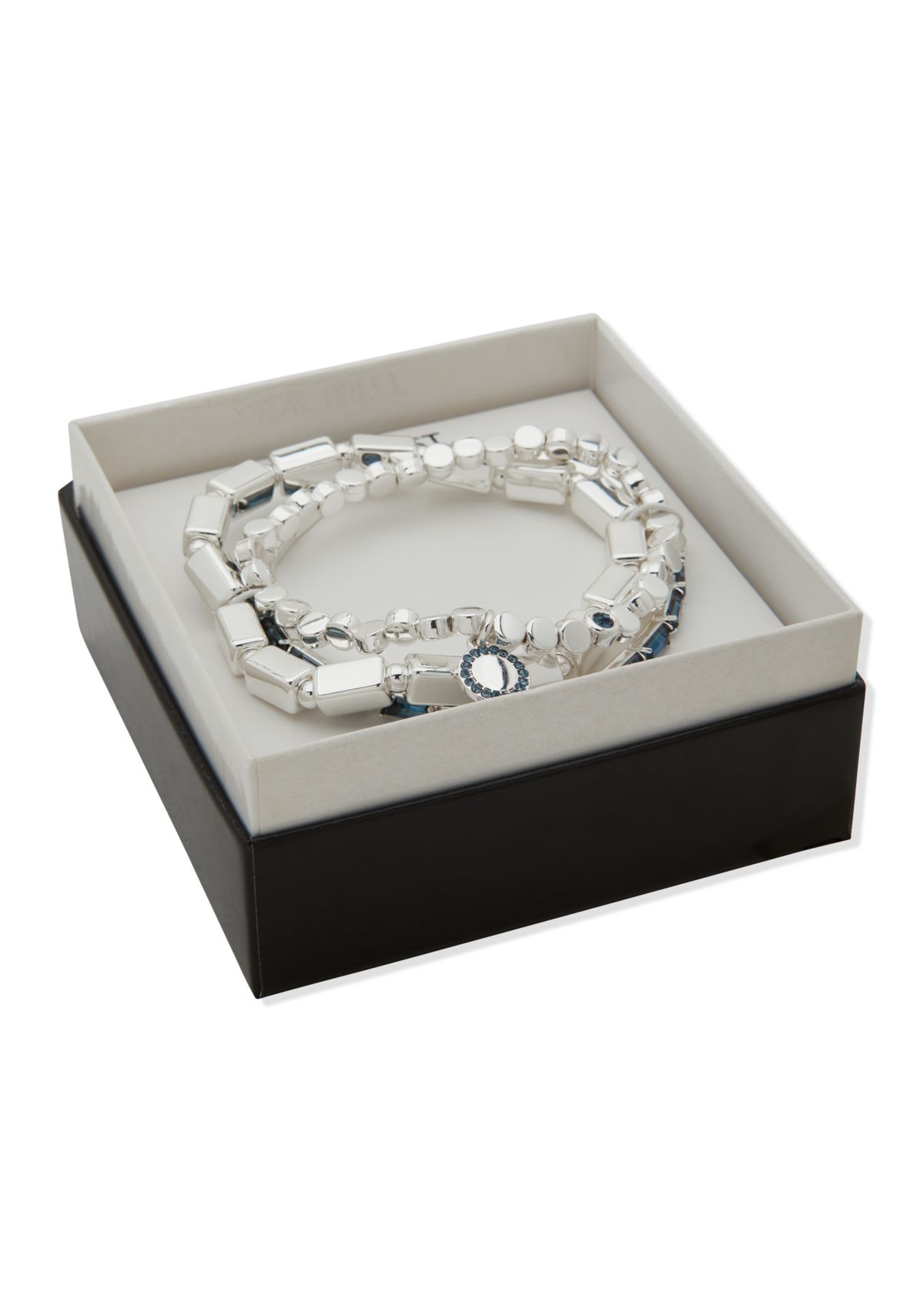Tri Tone Blue Emblem 3 Stretch Bracelet