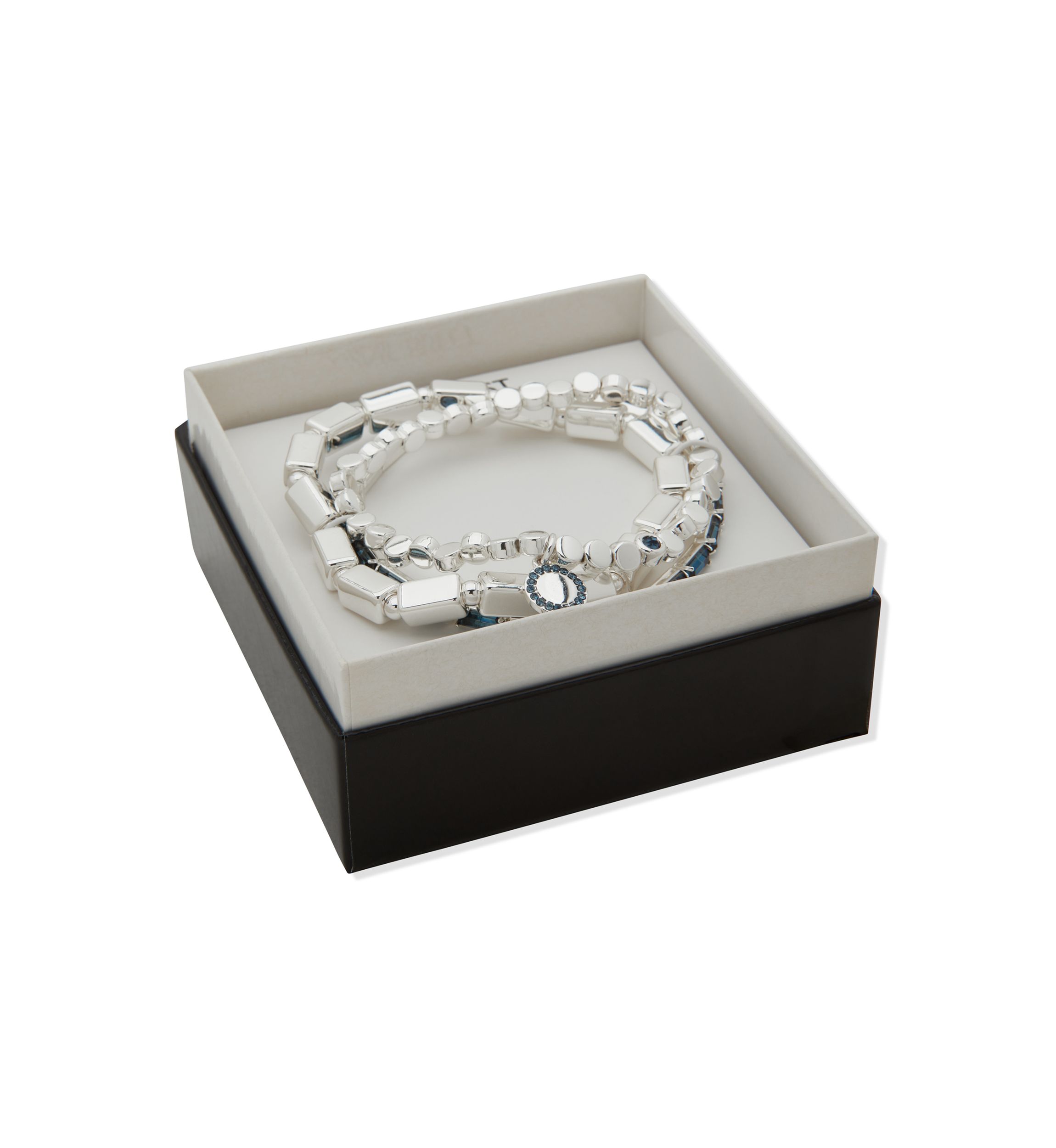 Tri Tone Blue Emblem 3 Stretch Bracelet