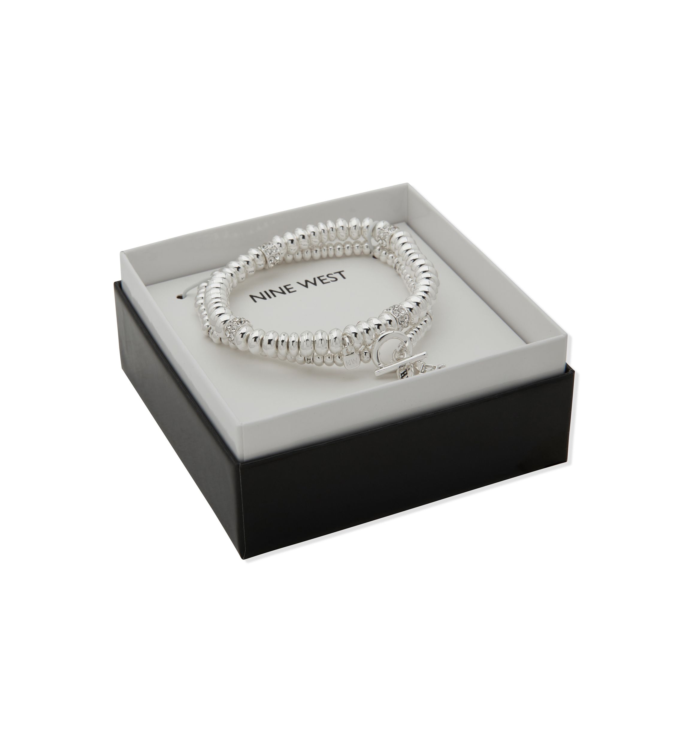Silver Tone Faith Stretch Bracelet Set 