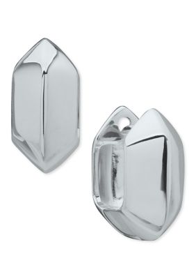 Silver Tone 16 Millimeter Round Huggie Hoop Earrings