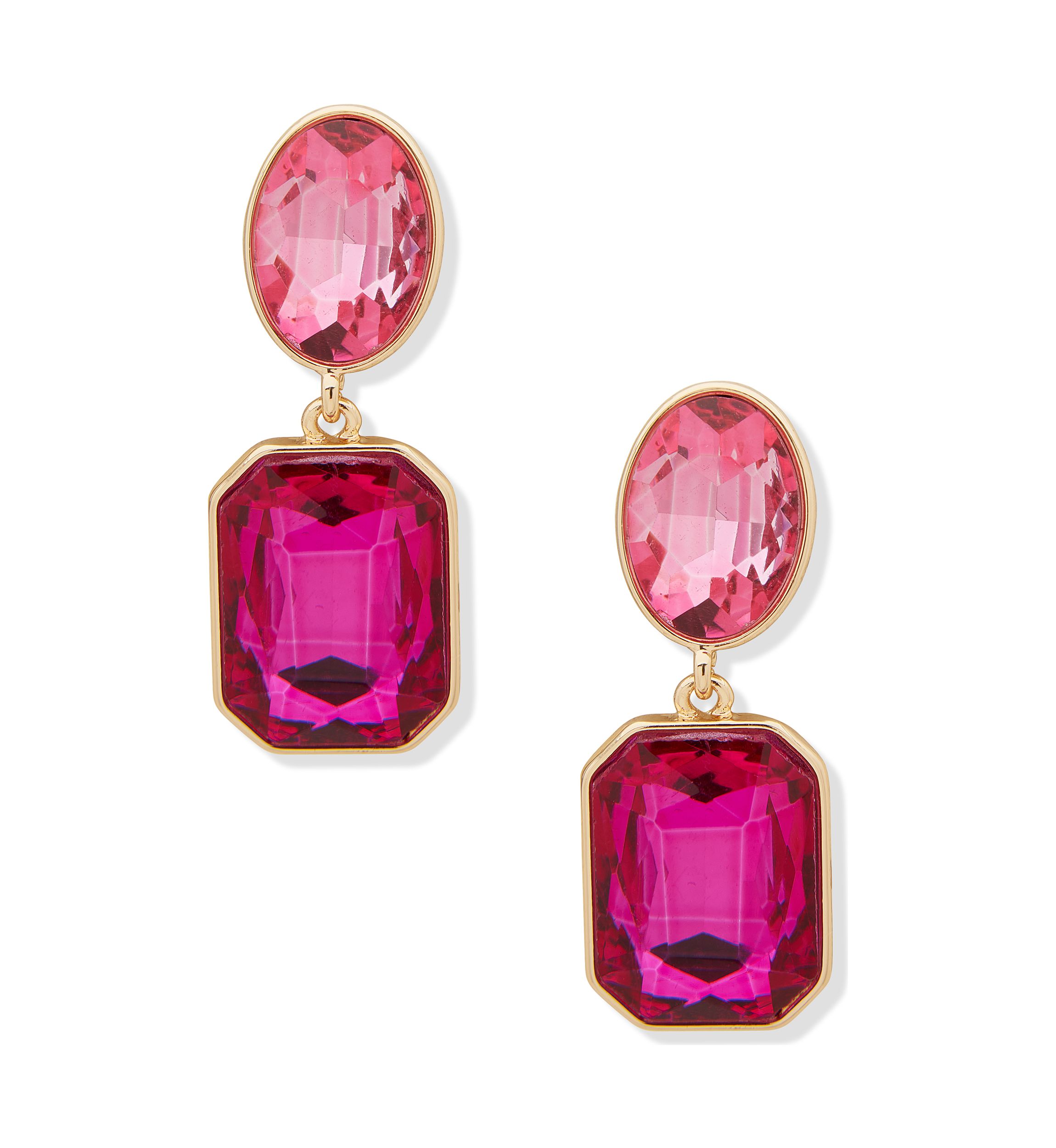 Gold Tone Double Drop Post Earrings