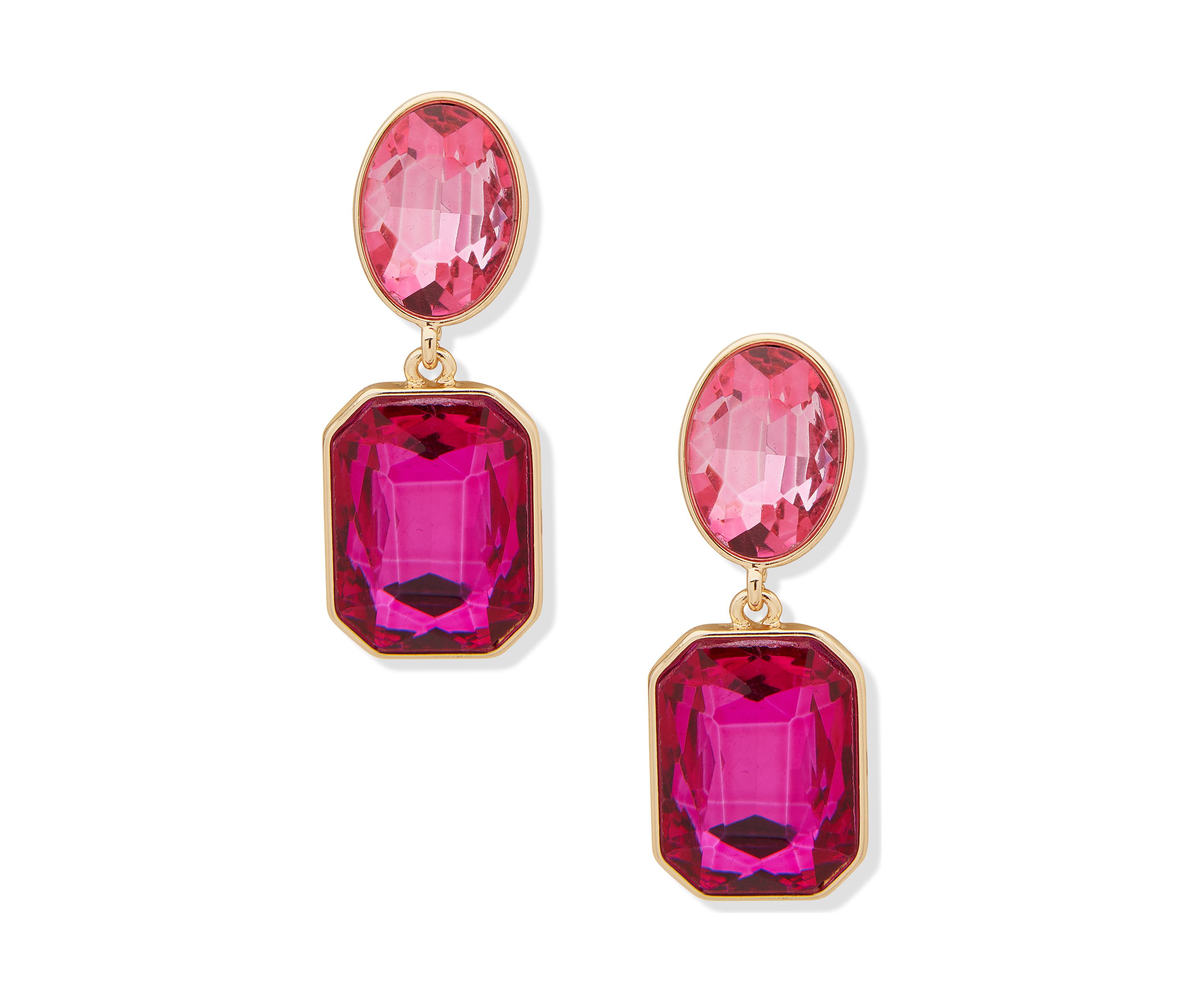 Gold Tone Double Drop Post Earrings