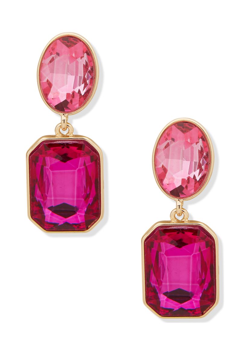 Gold Tone Double Drop Post Earrings