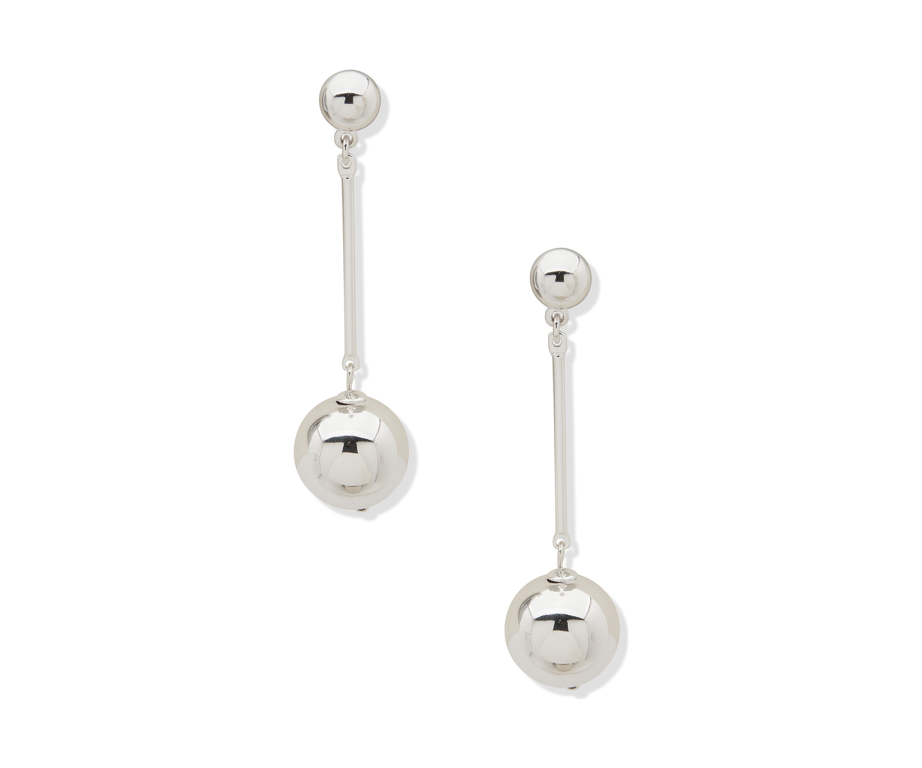 Silver Tone Crystal Linear Drop Earrings