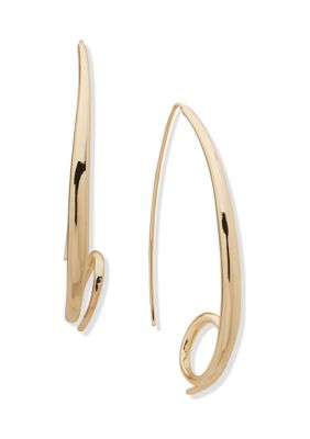 Gold Tone Twisted Threader Earrings