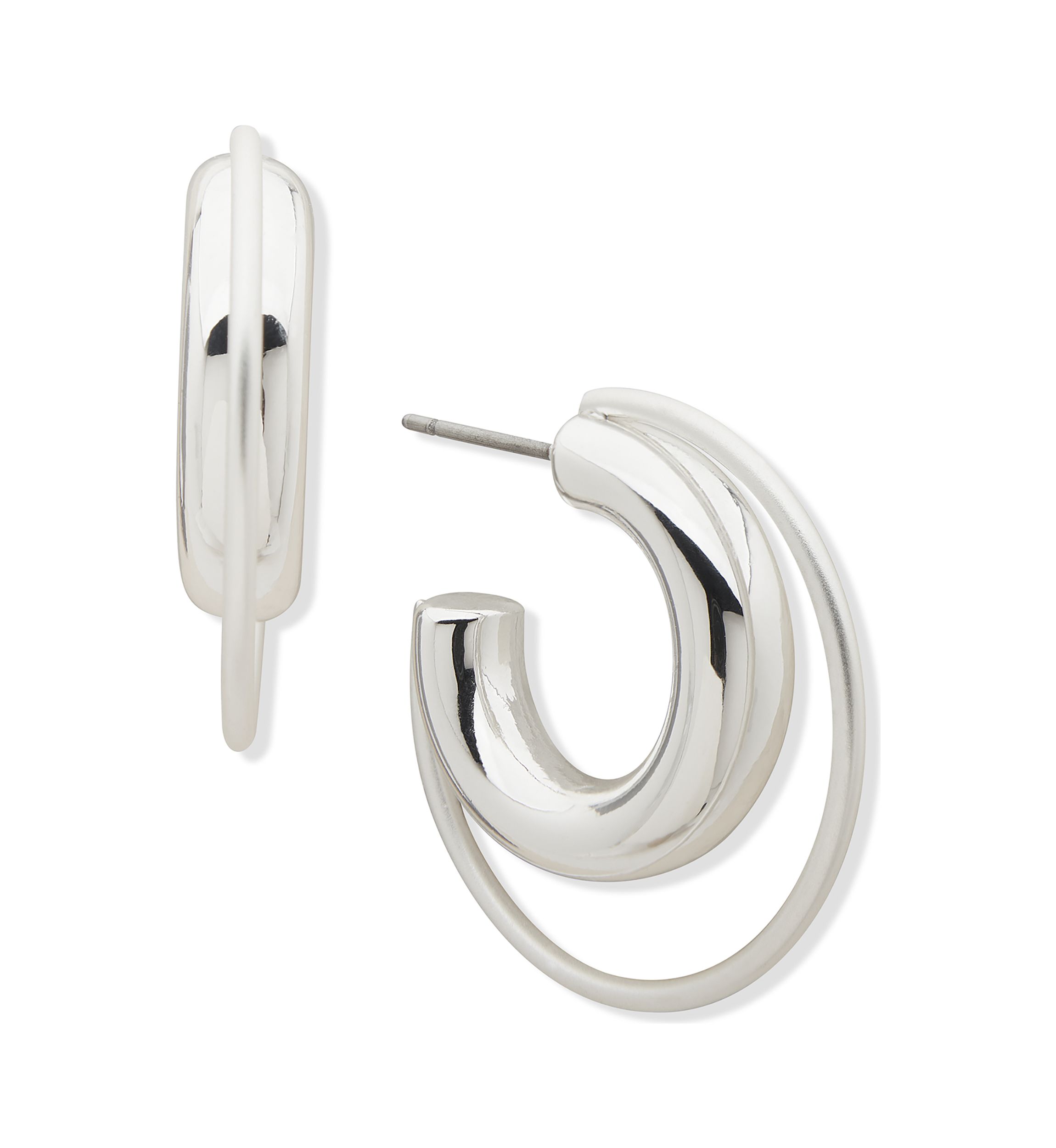 Silver Tone 25 Millimeter Orbital Hoop Earrings