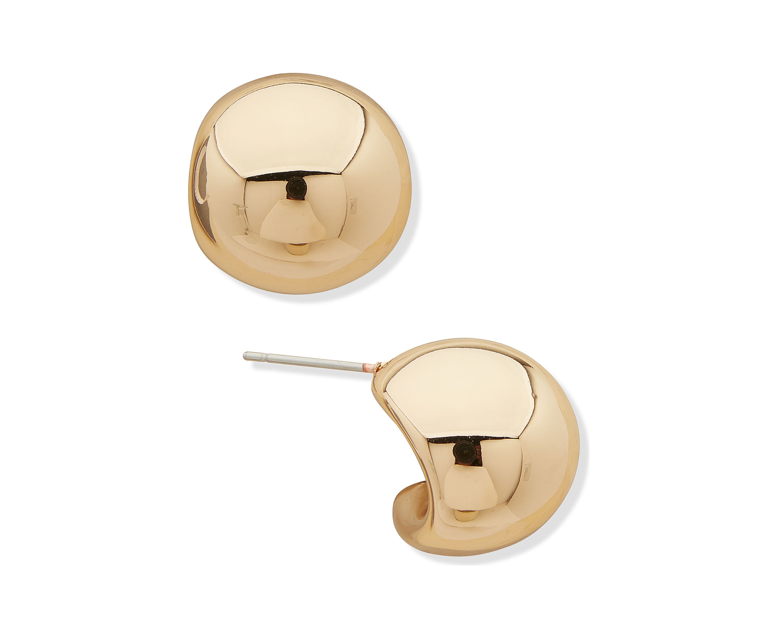 16 Millimeter Puffy Post Huggie Earrings