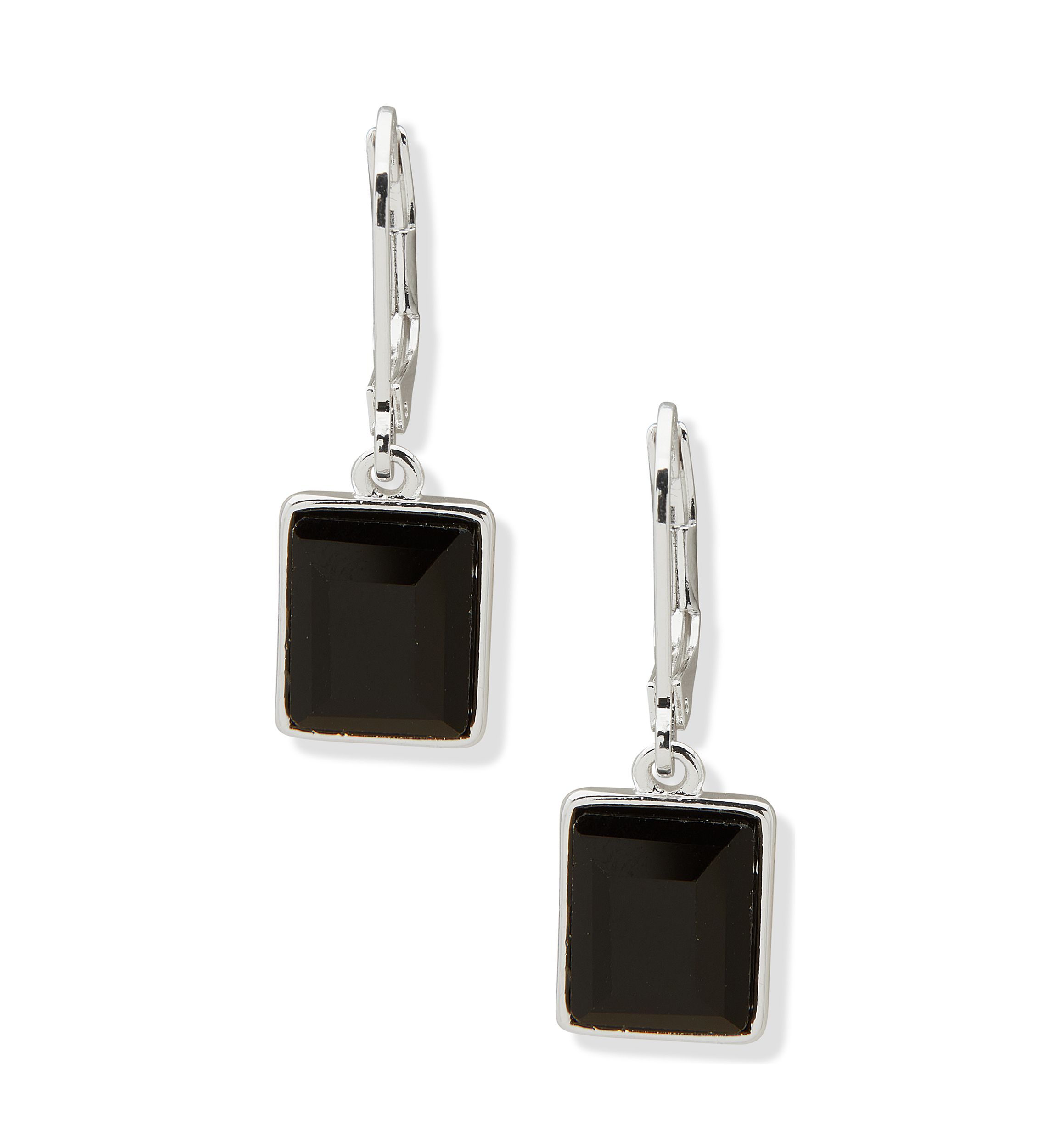 Square Stone Drop Earrings