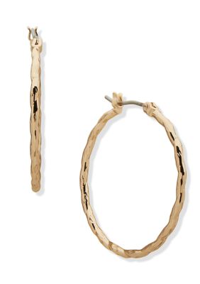 Gold Tone 30 Millimeter Tight Twist Hoop Earrings
