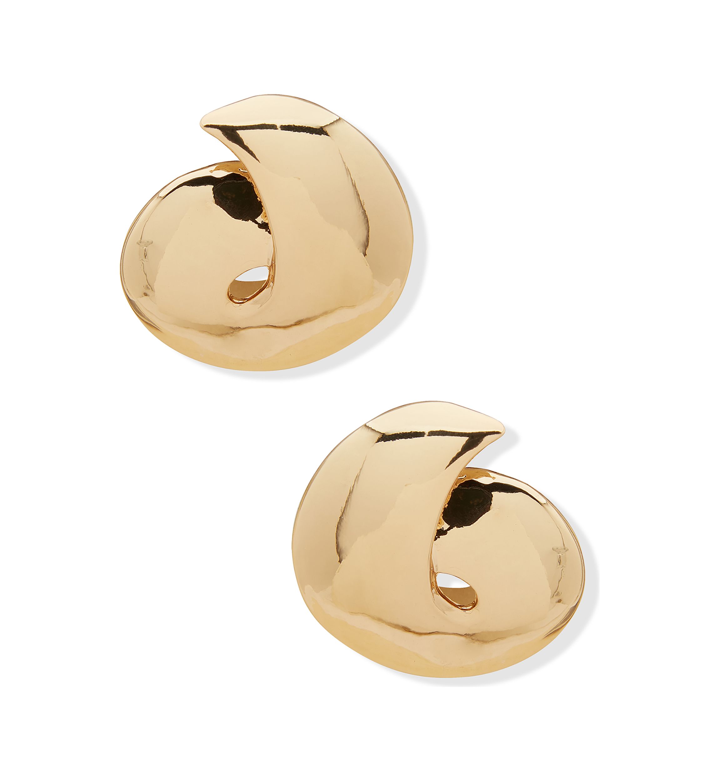 Gold Tone Swirl Stud Post Button Earrings