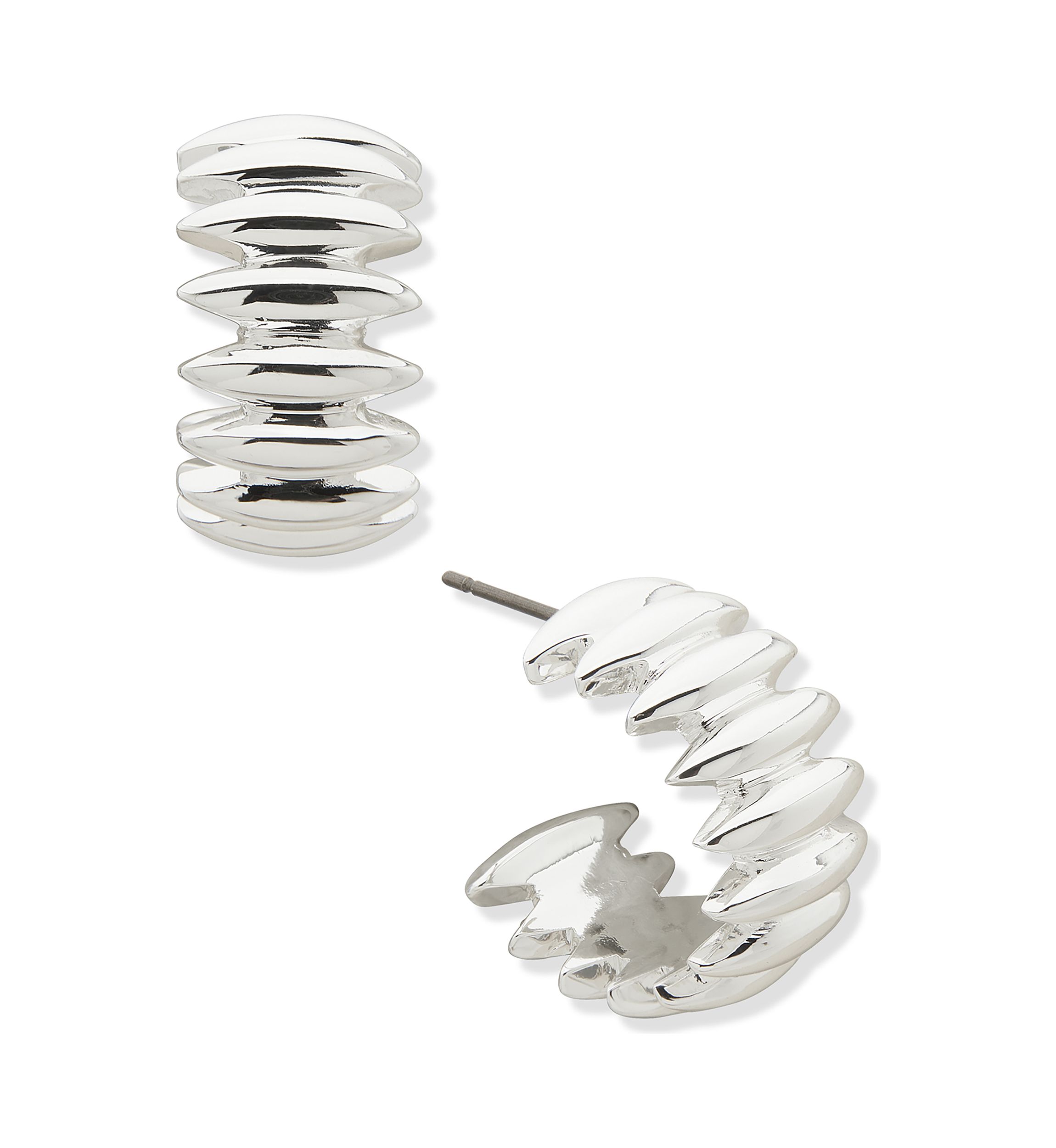 Silver Tone 22 Millimeter Marquise Hoop Earrings
