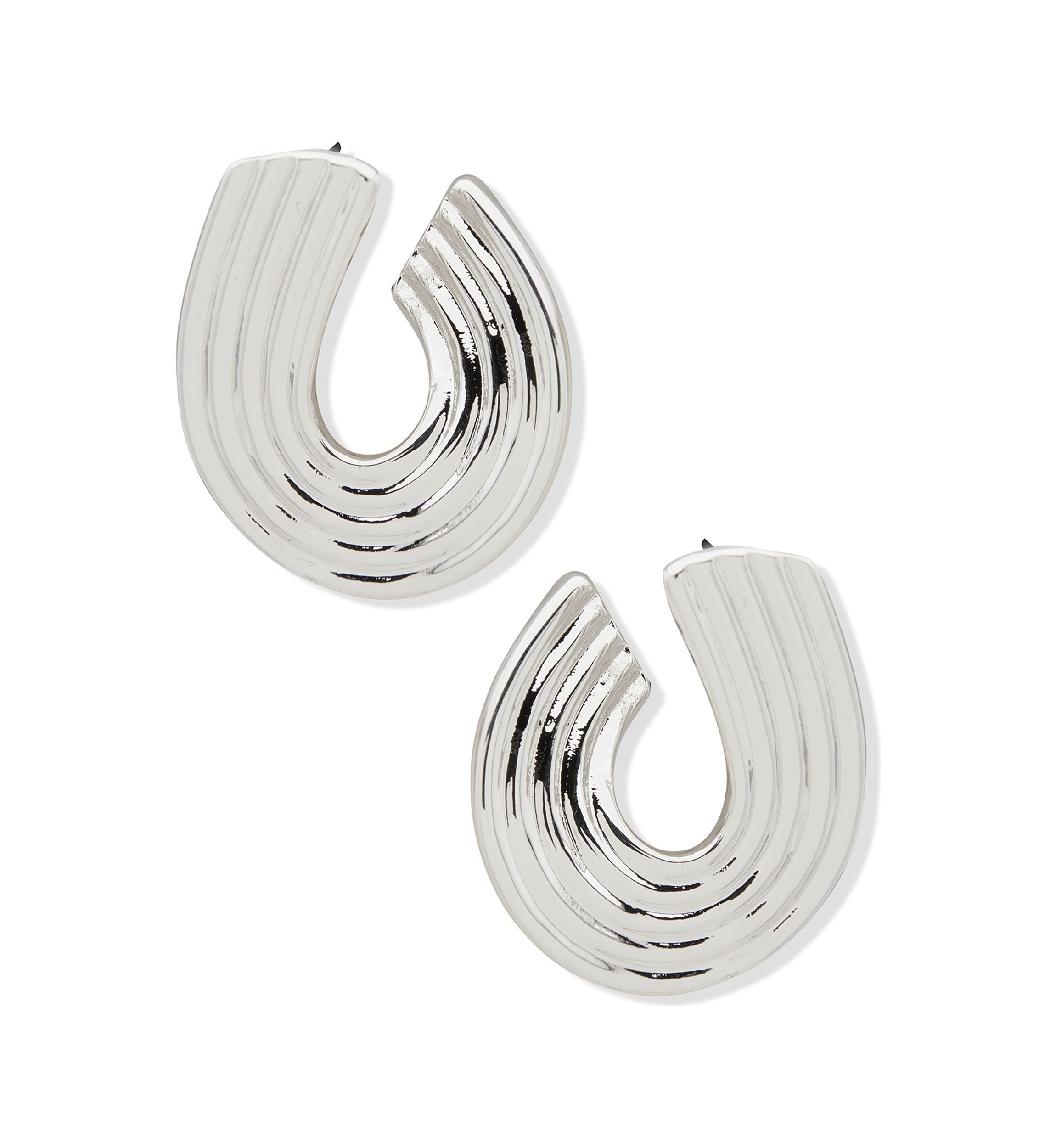 Silver Tone 30 Millimeter Twist Hoop Earrings