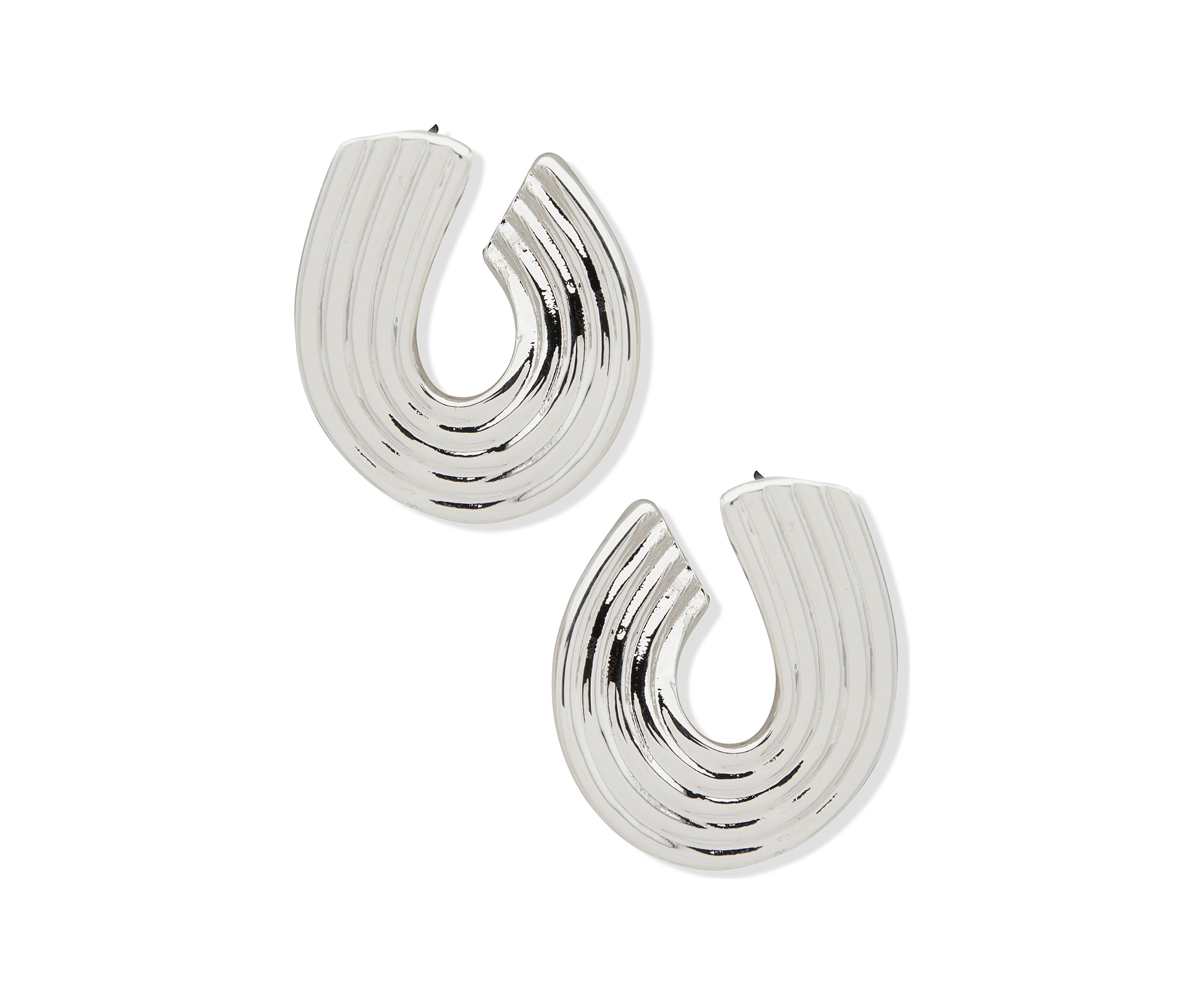 Silver Tone 30 Millimeter Twist Hoop Earrings