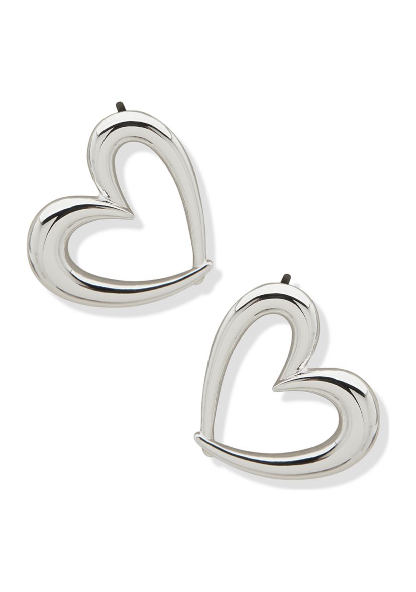 Puffy Heart Stud Post Earrings