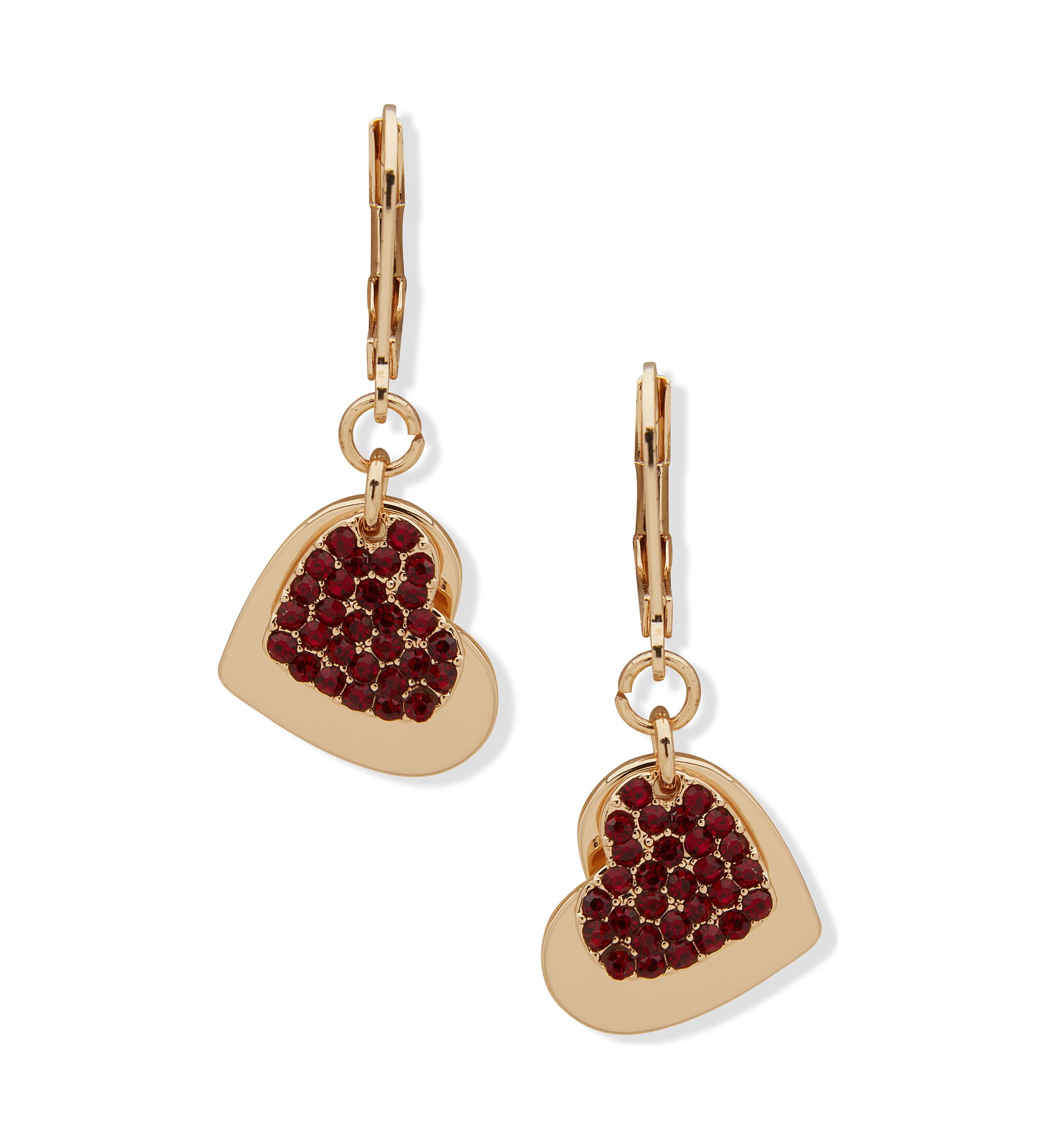 Heart Drop Leverback Earrings