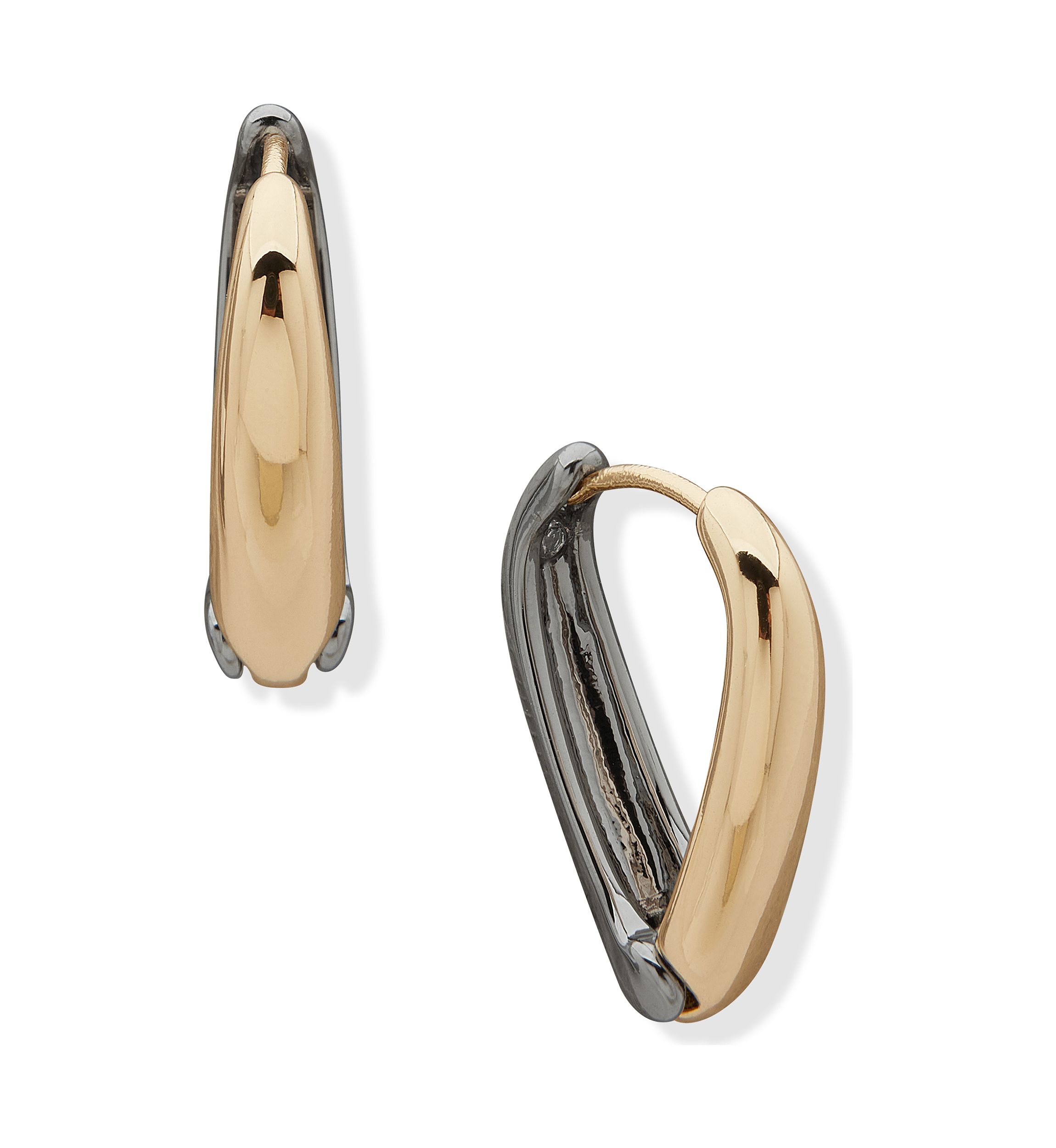 Two Tone 23 Millimeter Hoop Earrings