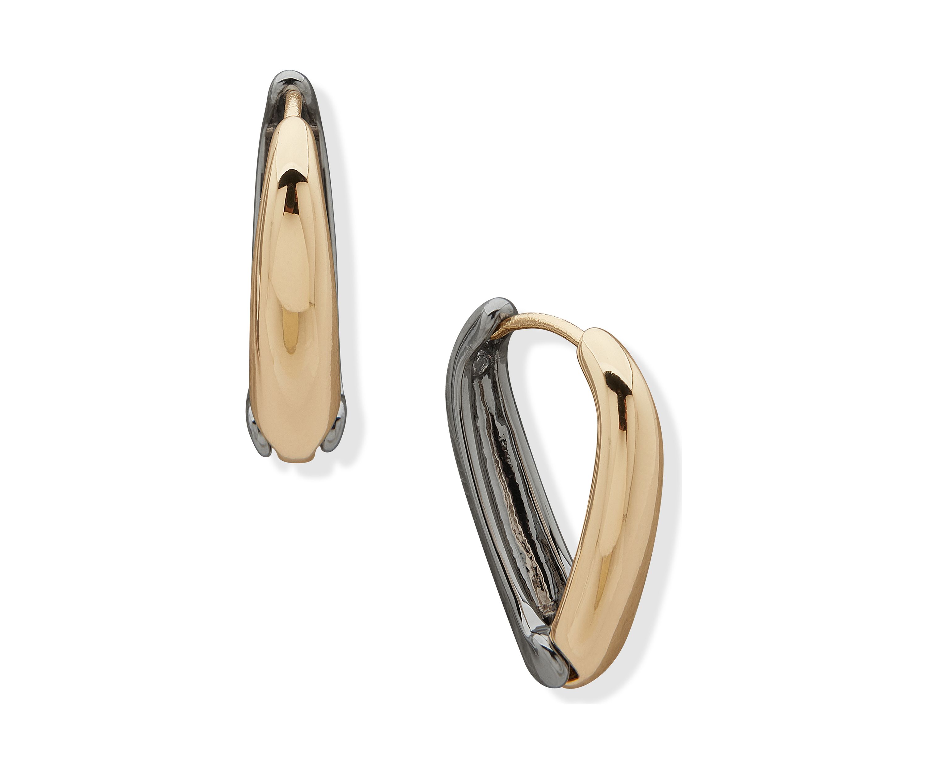 Two Tone 23 Millimeter Hoop Earrings