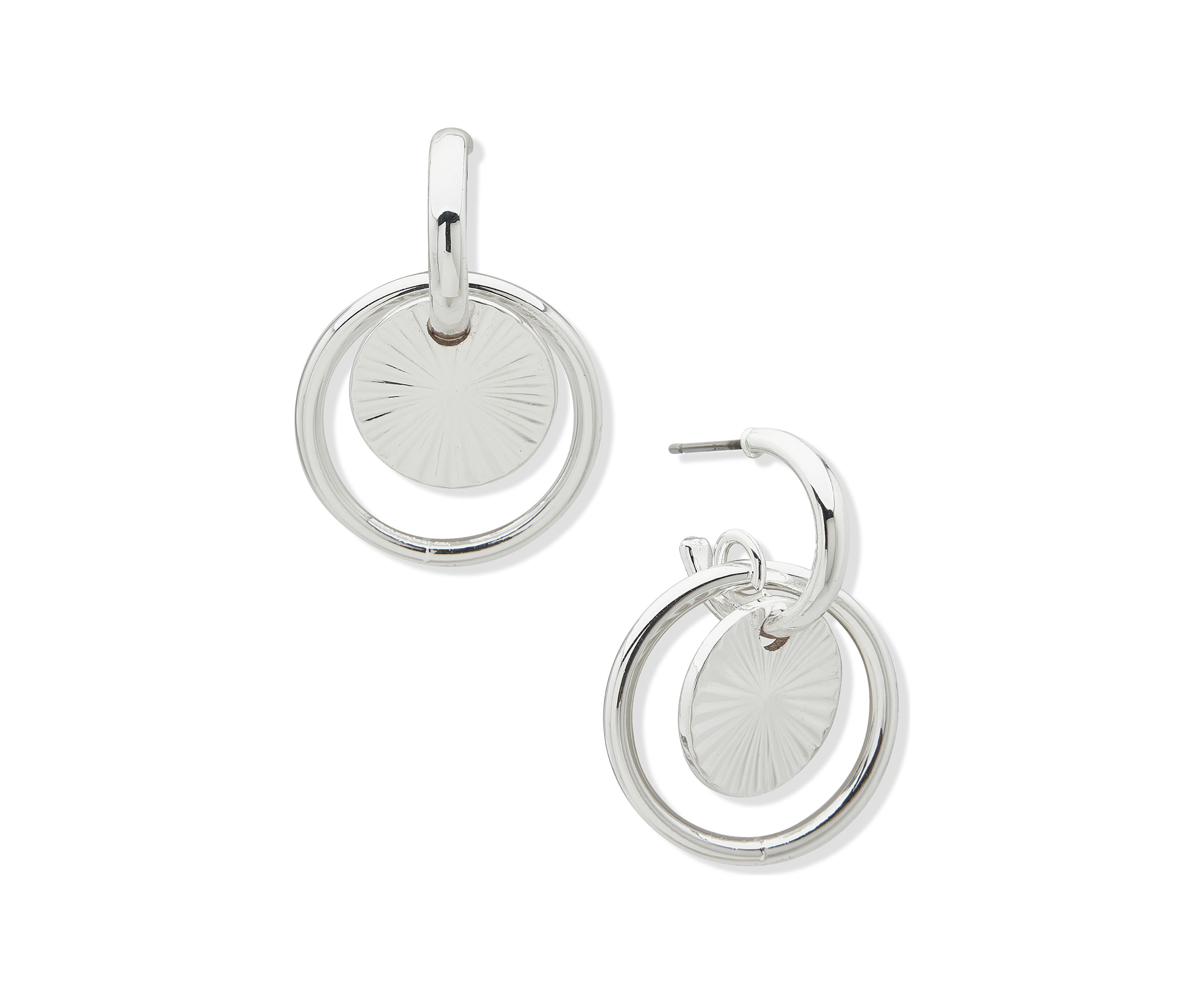 Silver Tone 32 Millimeter Hoop Orbital Earrings