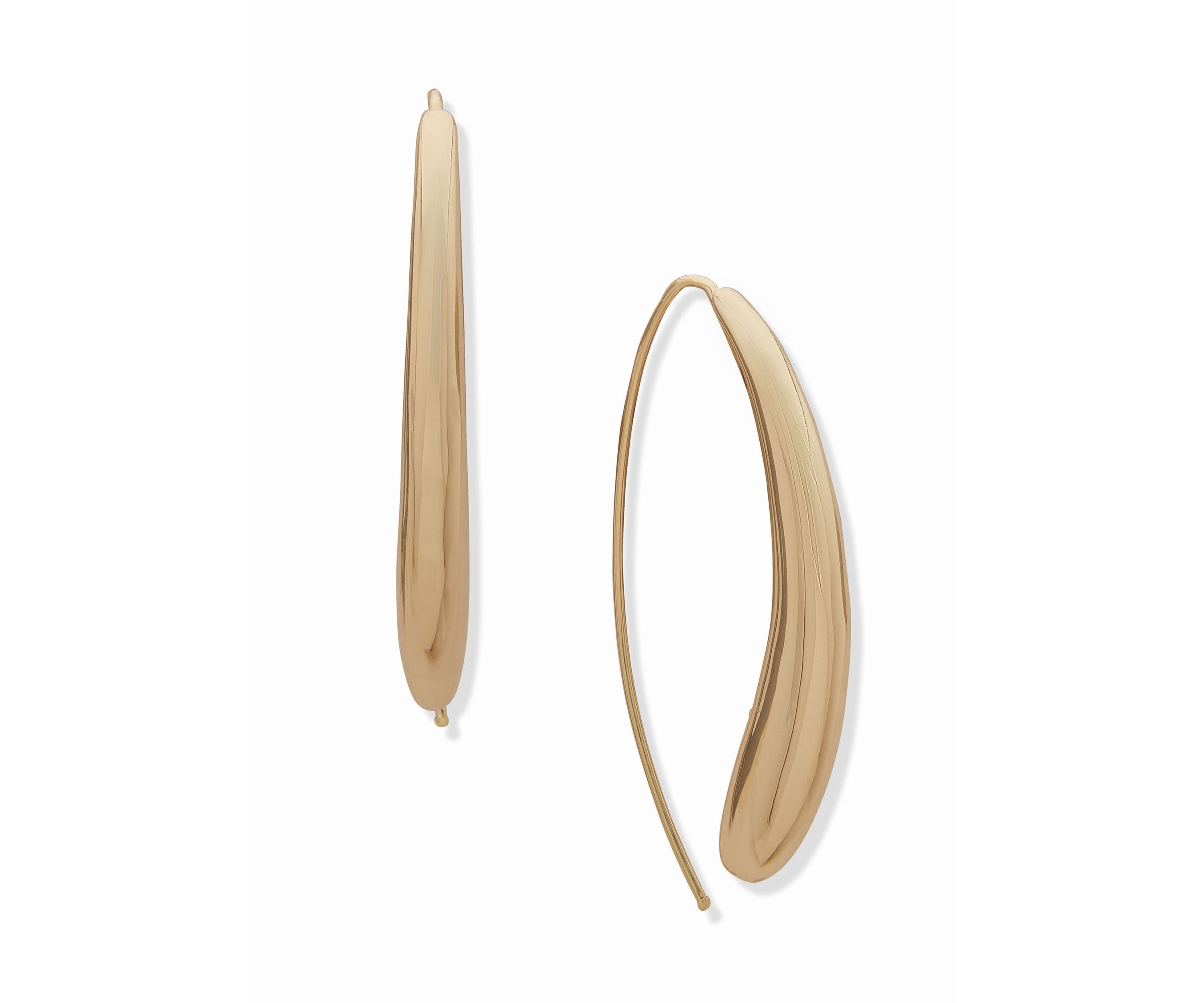 Gold Tone Teardrop Wire Earrings