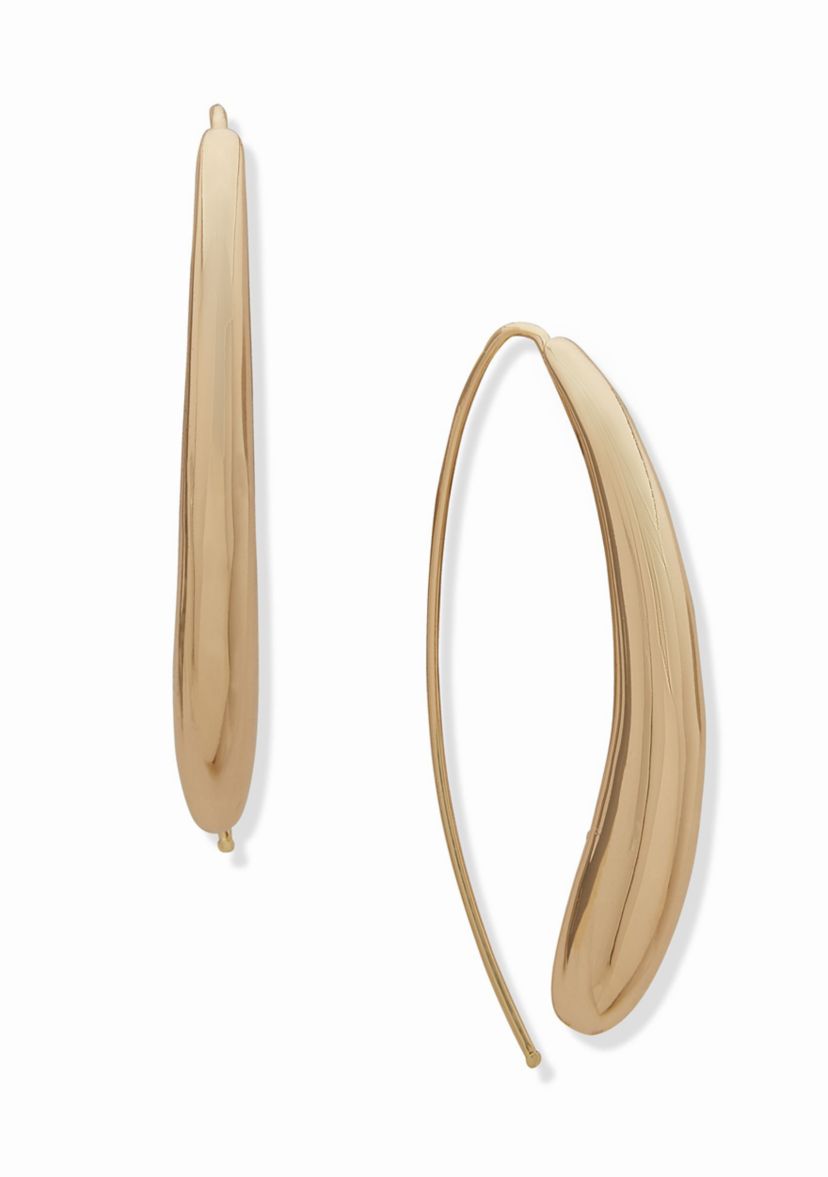 Gold Tone Teardrop Wire Earrings