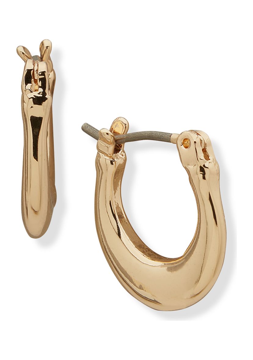 Gold Tone 13mm Huggie Hoop Clicktop  Earrings