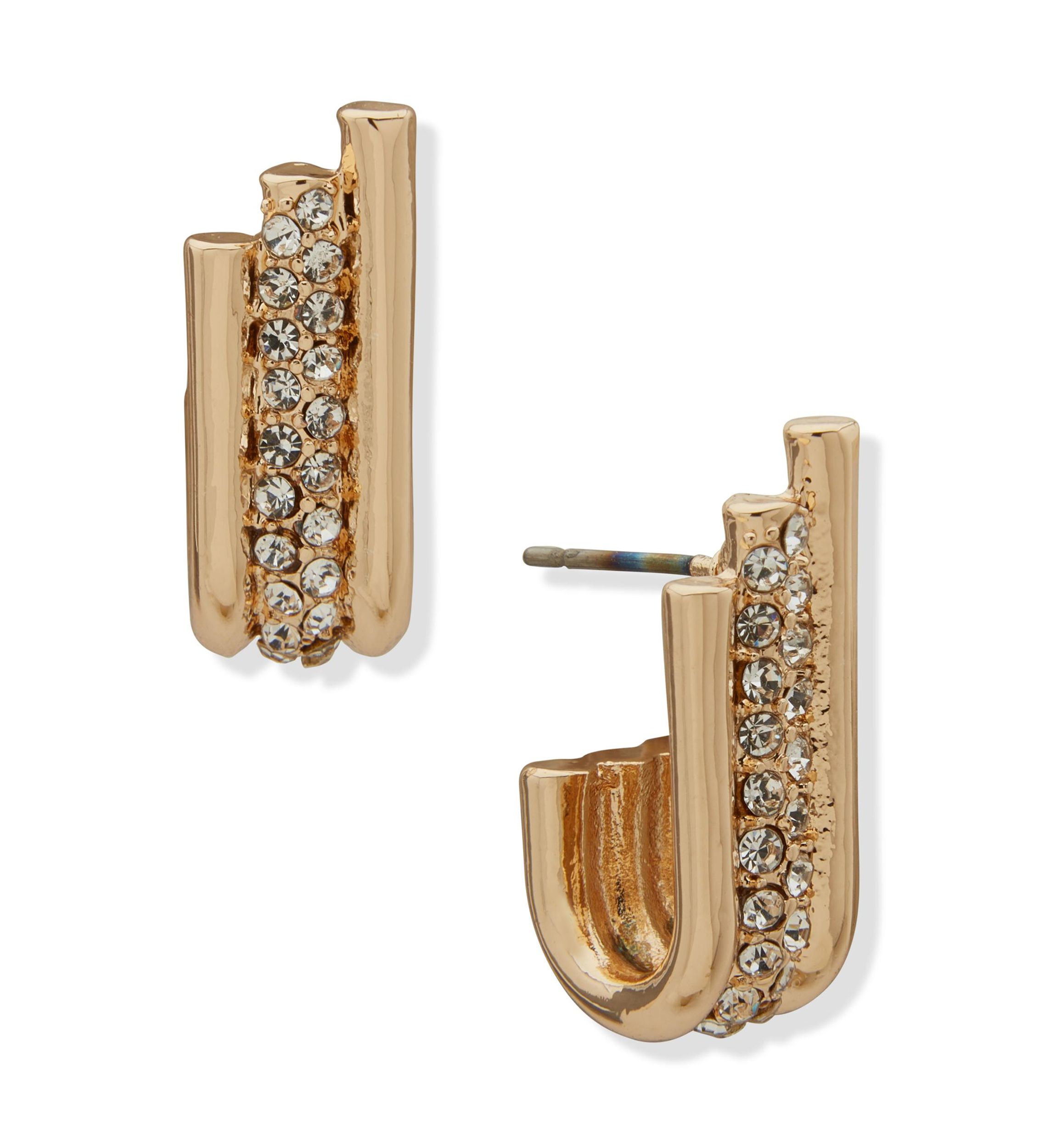 Gold Tone 17 Millimeter J Hoop Earrings