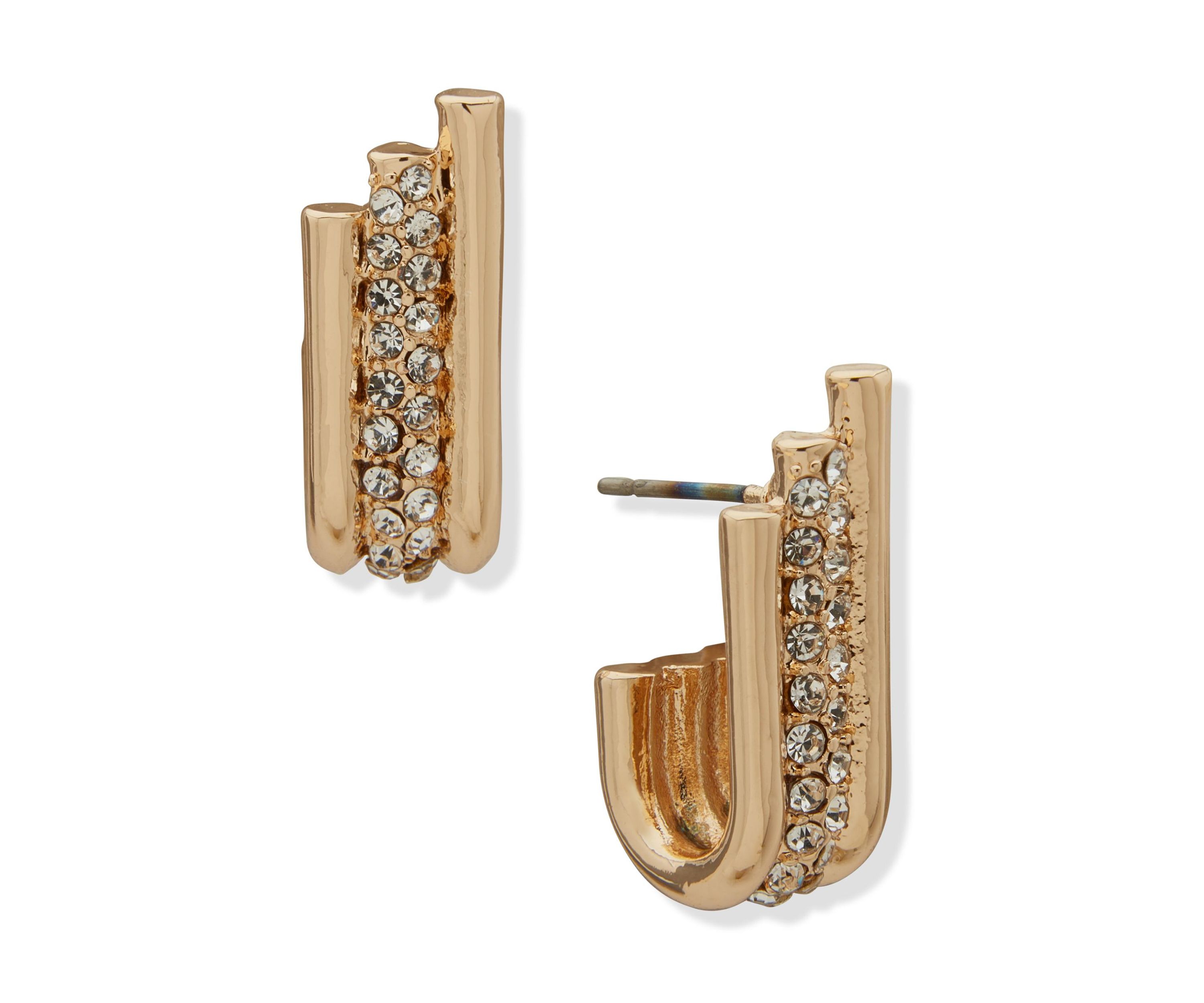 Gold Tone 17 Millimeter J Hoop Earrings