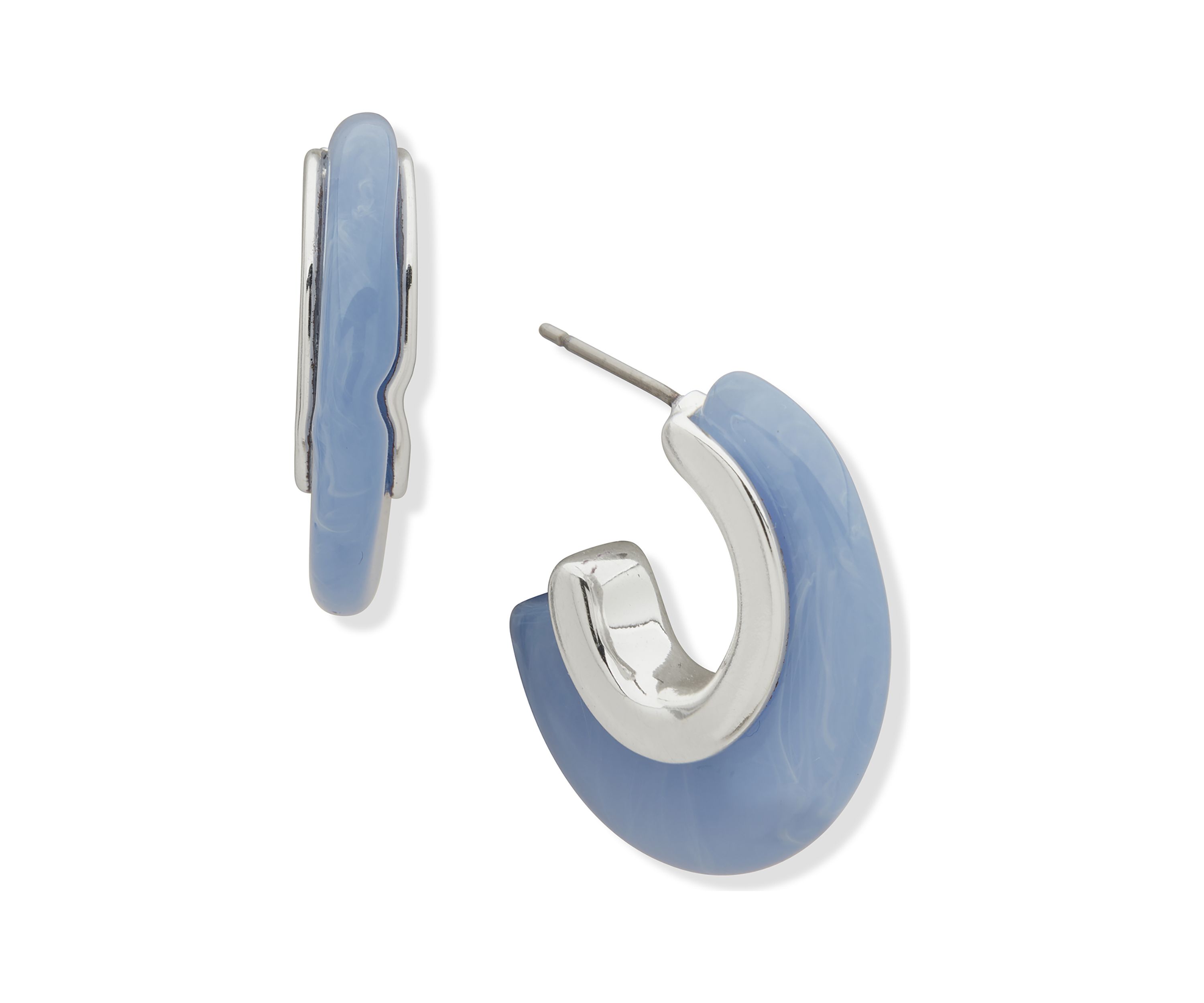 Silver Tone 27 Millimeter Post Hoop Earrings