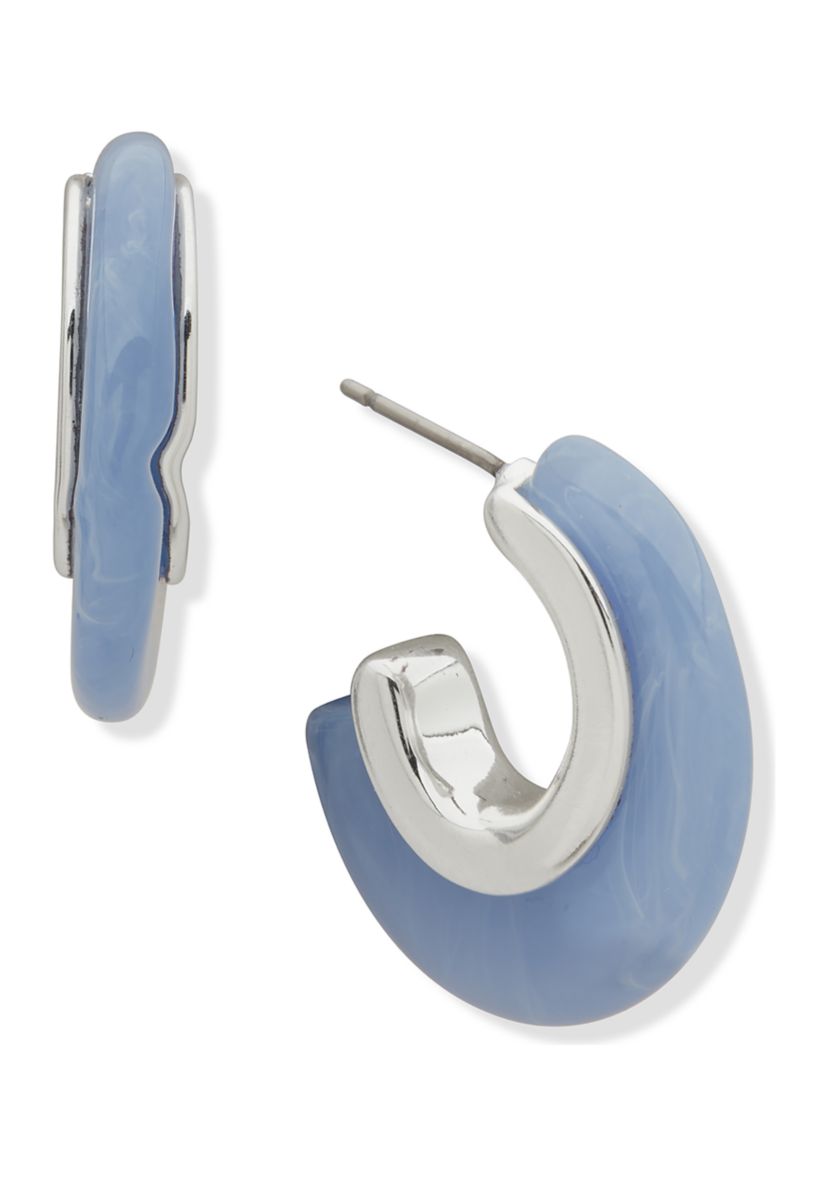 Silver Tone 27 Millimeter Post Hoop Earrings