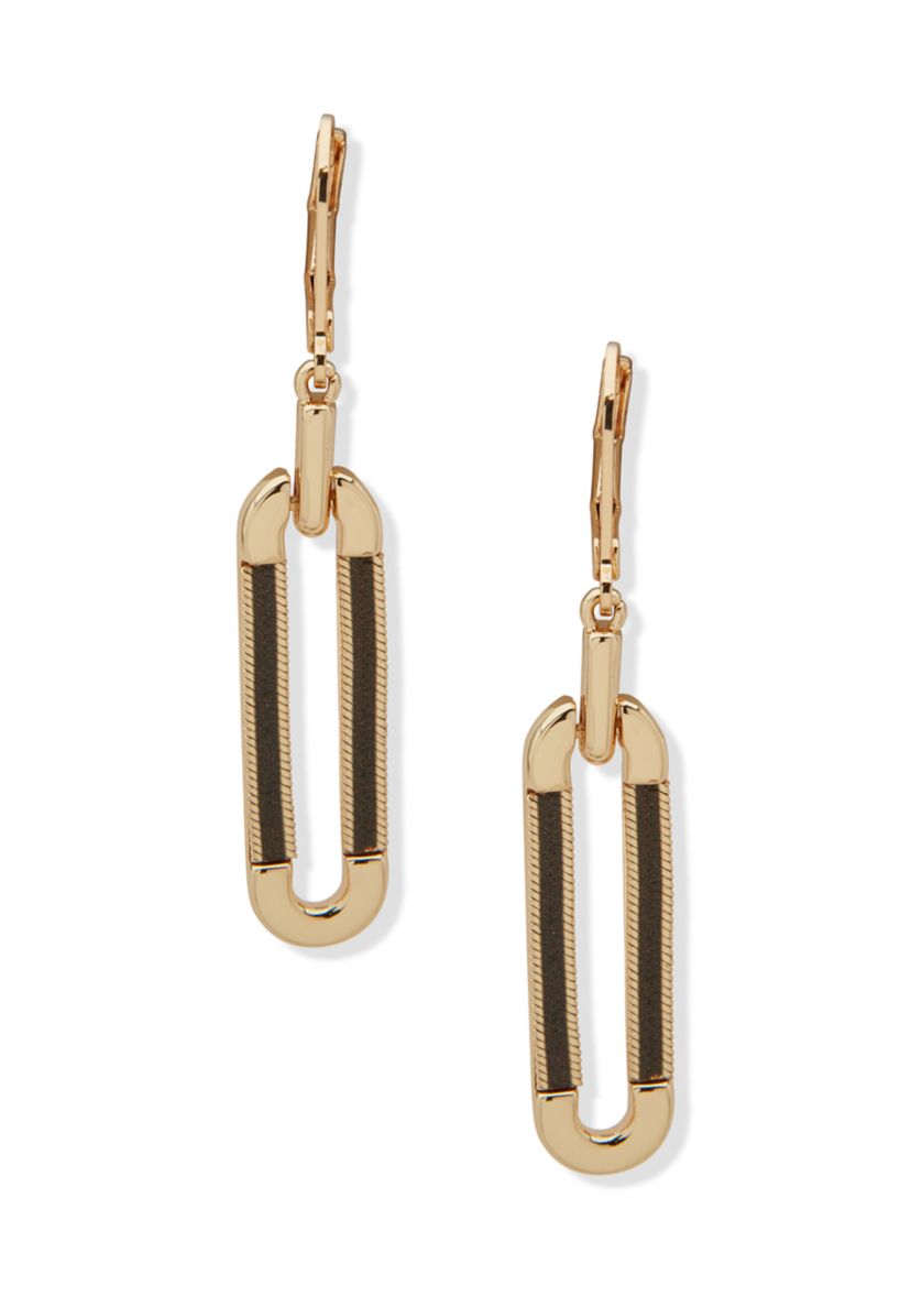 Two Tone Multi Link Drop Earrings