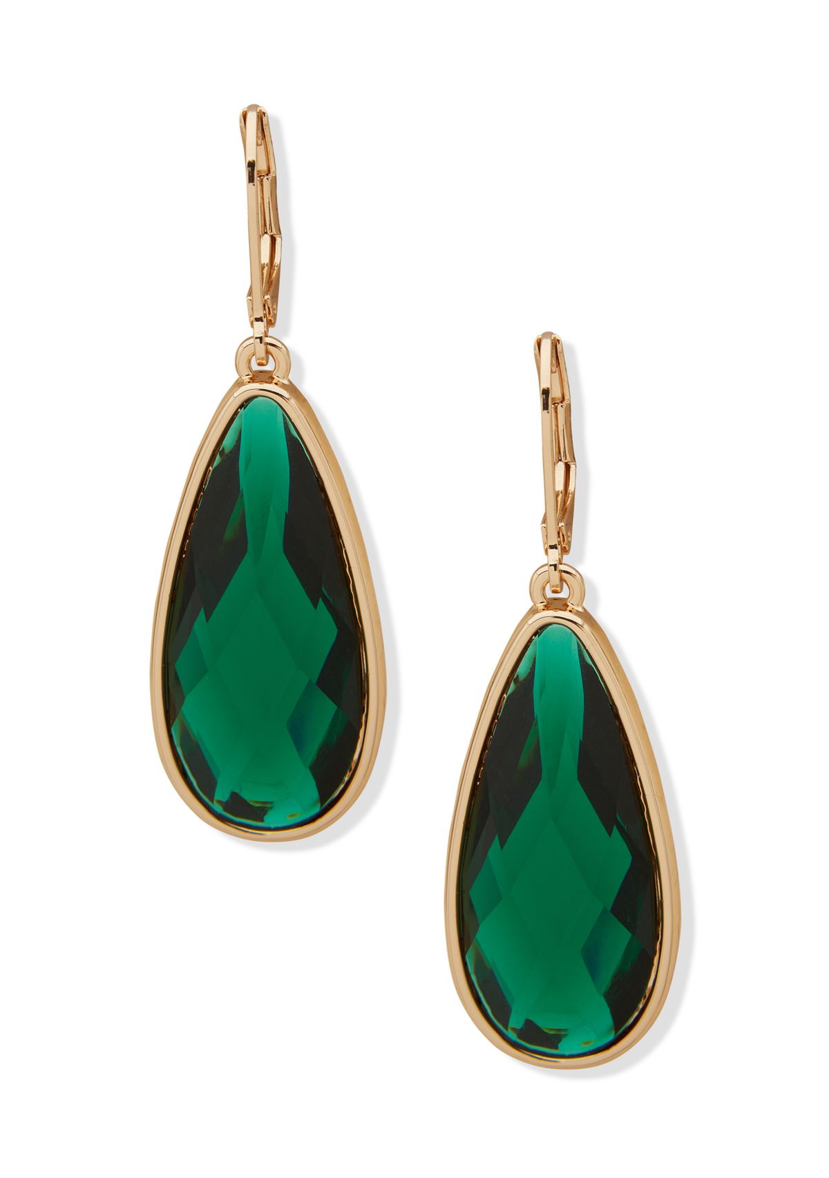 Gold Tone Large Teardrop Earrings