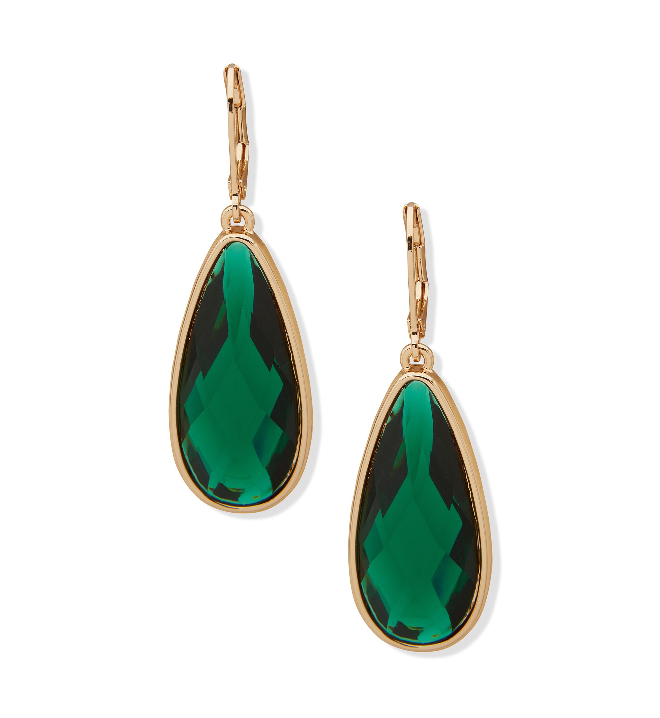 Gold Tone Large Teardrop Earrings