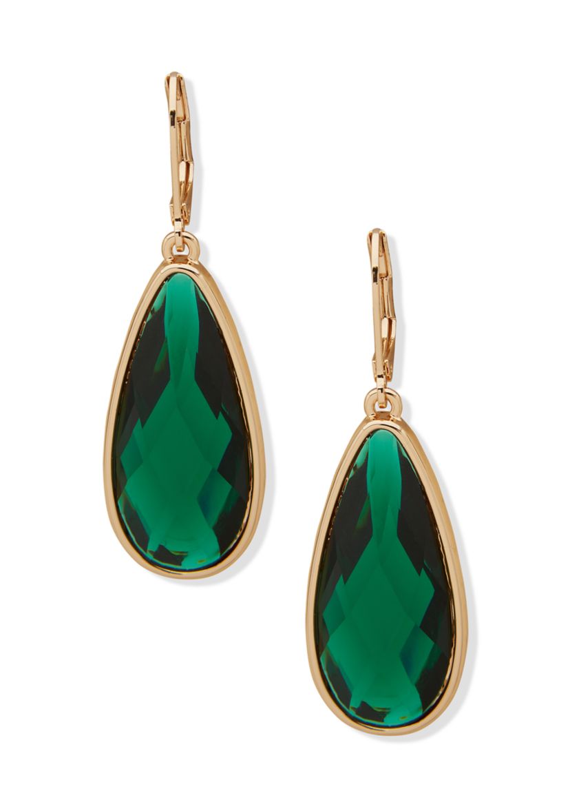 Gold Tone Large Teardrop Earrings
