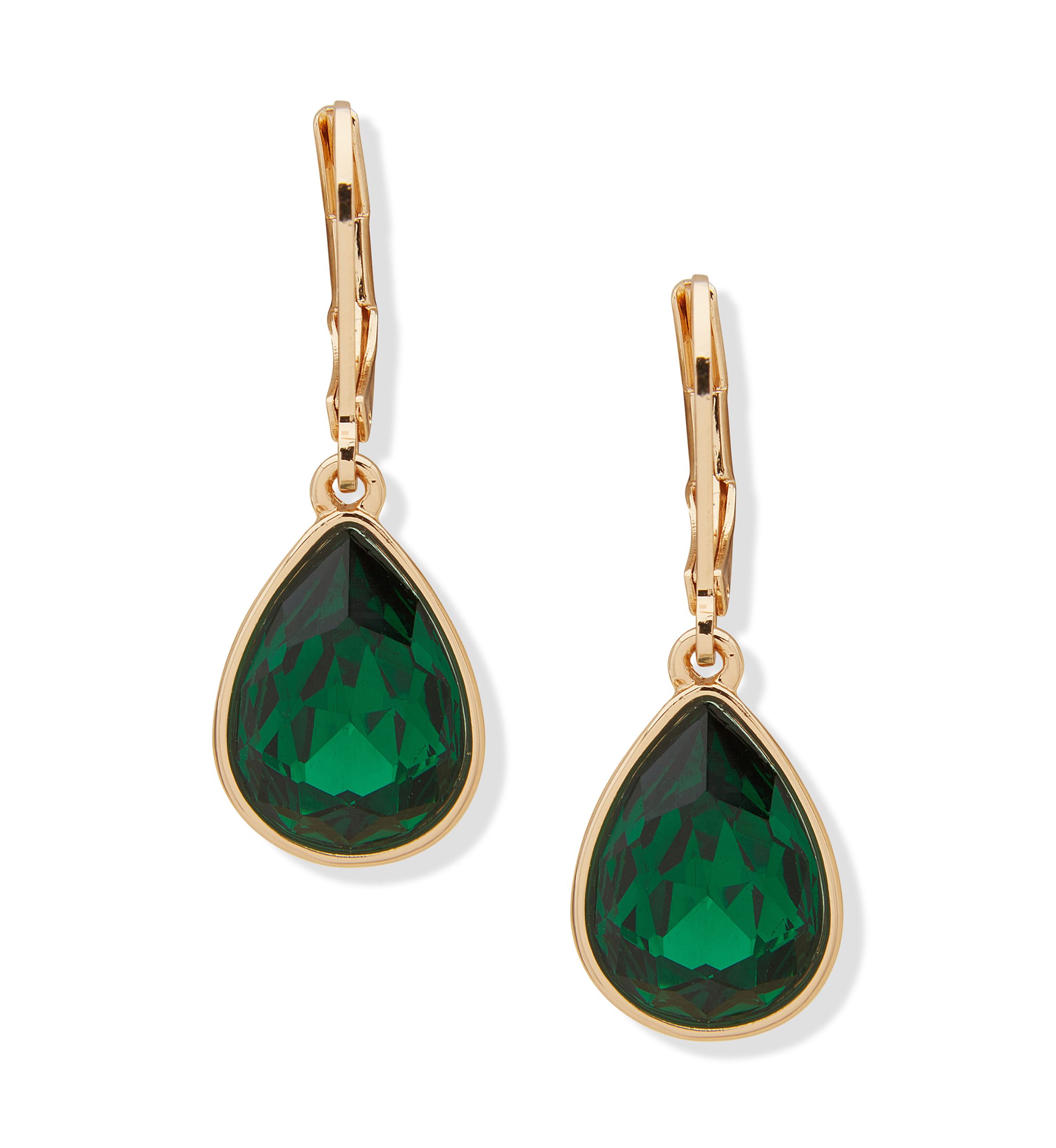 Gold Tone Teardrop Drop Earrings