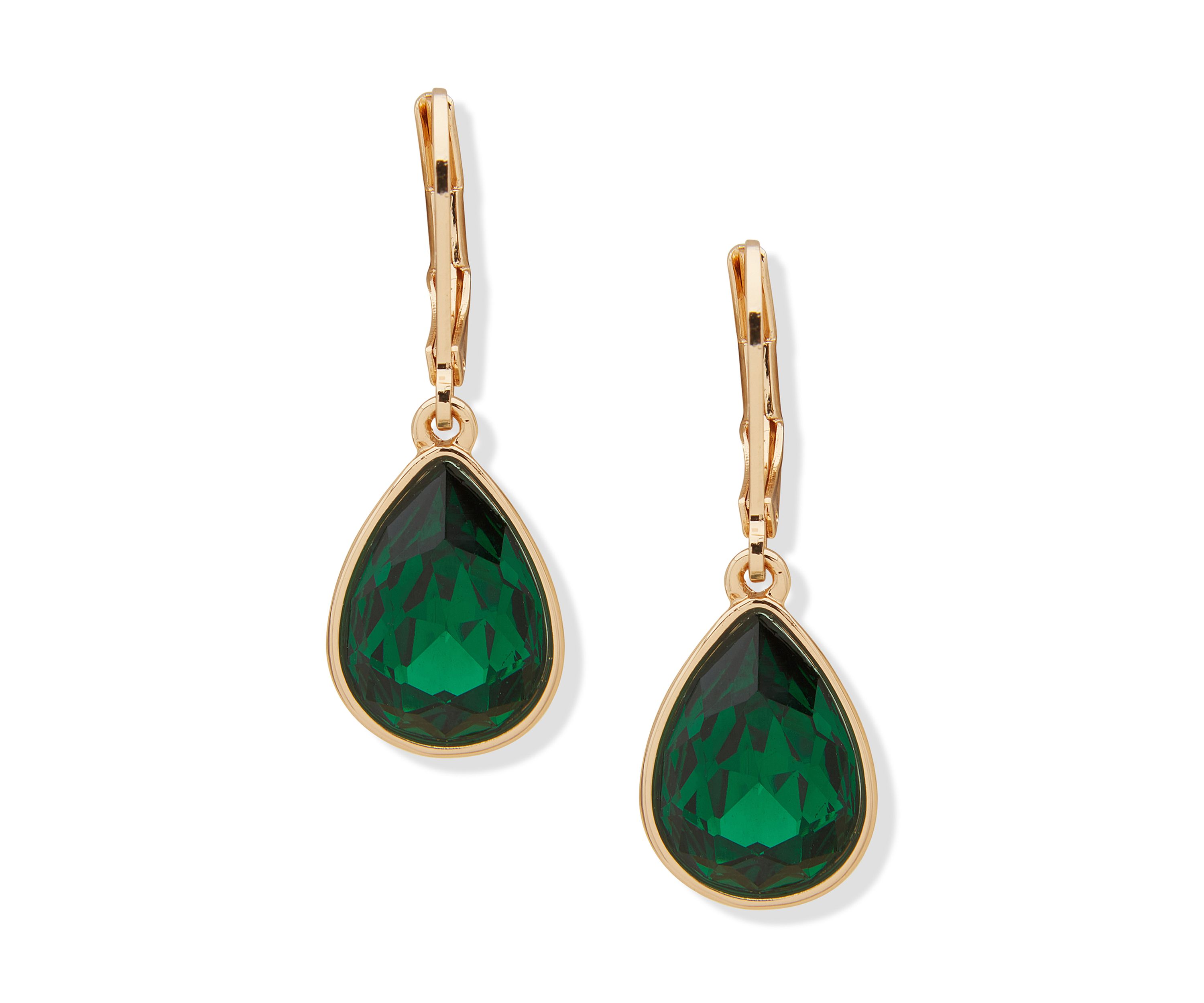 Gold Tone Teardrop Drop Earrings