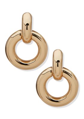Nine West Doorknocker Earrings, Gold
