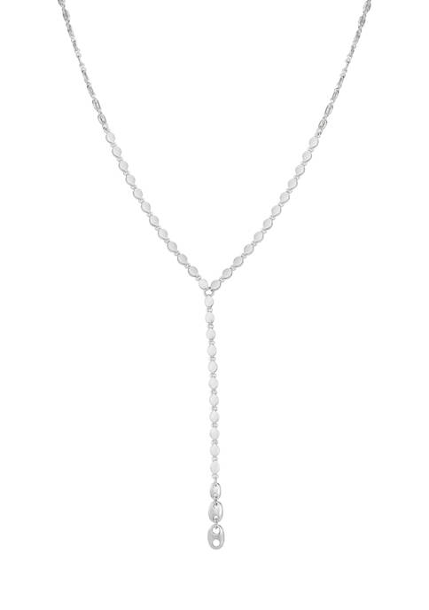 Silver Tone 24 Inch Link Y Necklace 