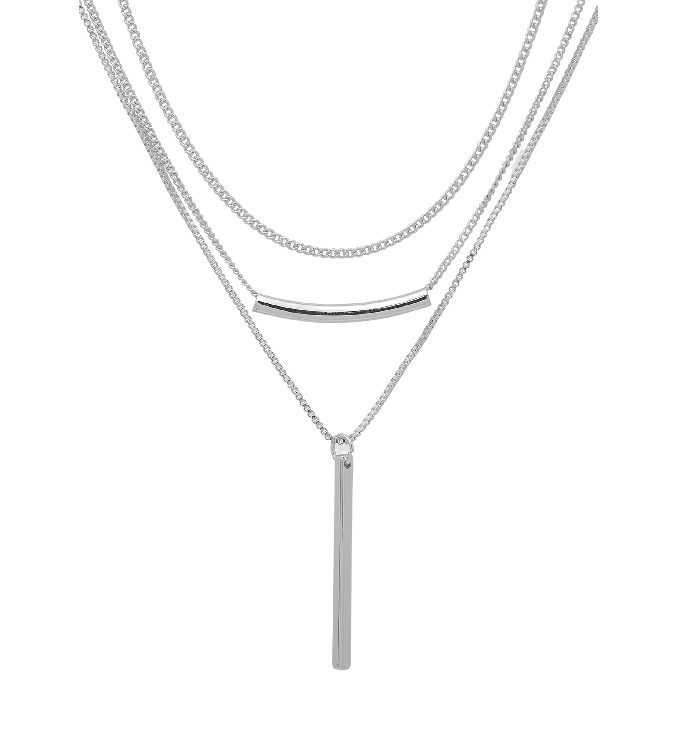 Silver Tone 16 Multi Row Necklace