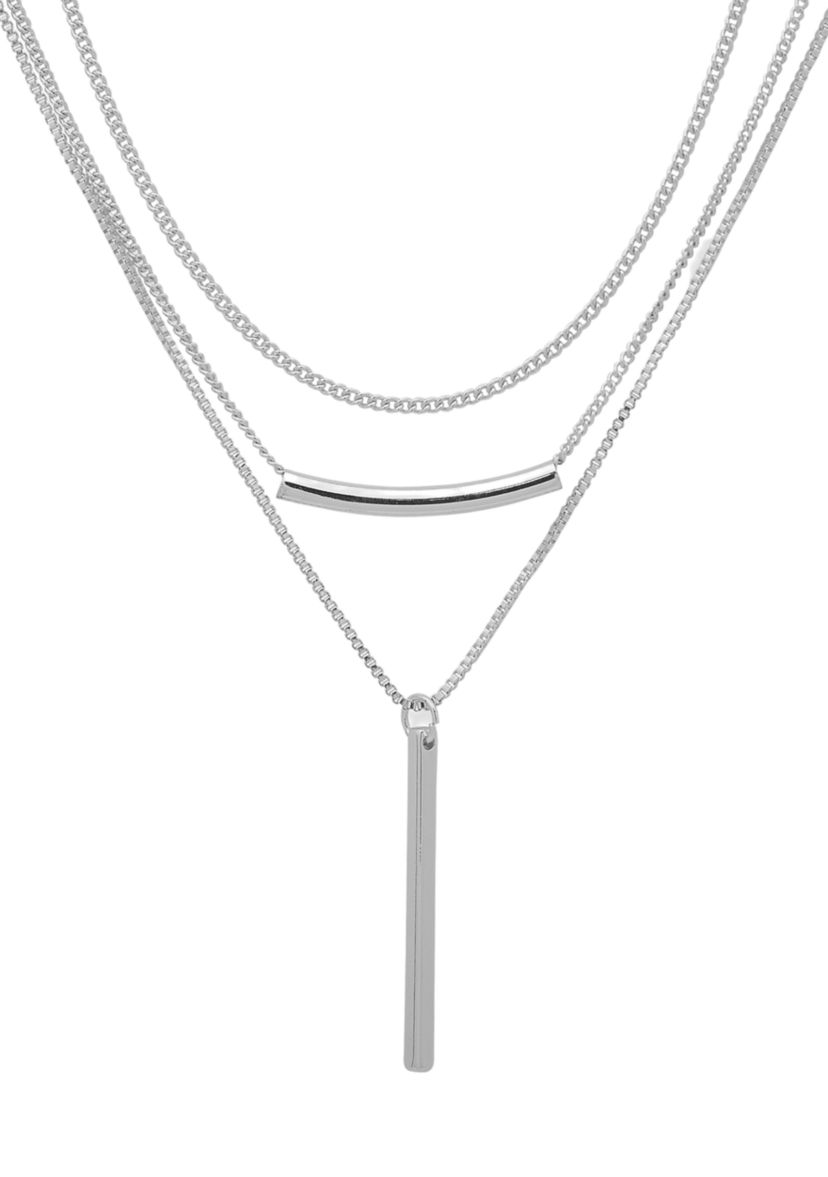 Silver Tone 16 Multi Row Necklace