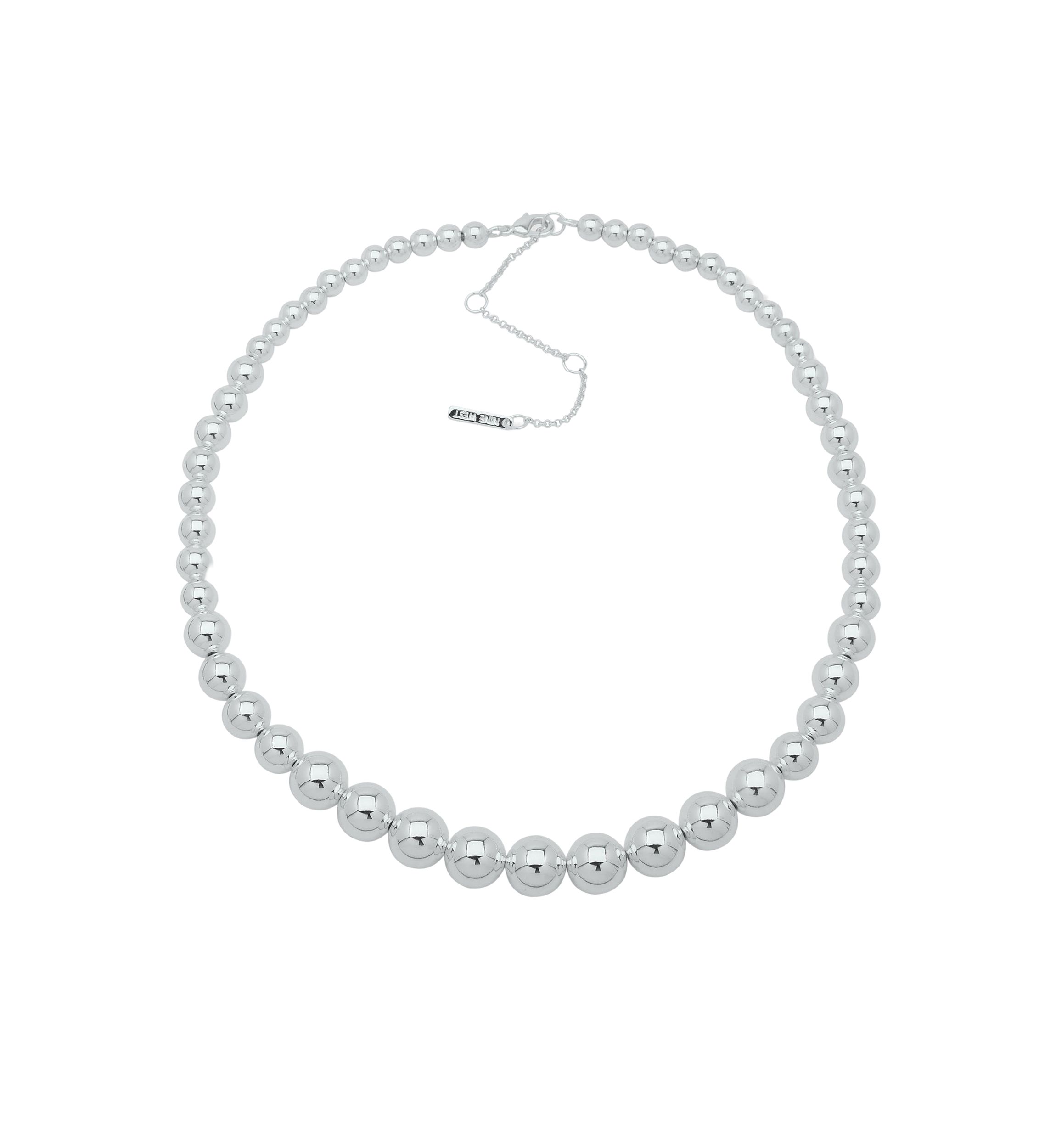 Silver Tone 17" Metal Ball Collar Necklace