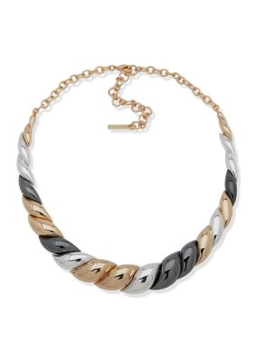 Nine west tri tone sales necklace