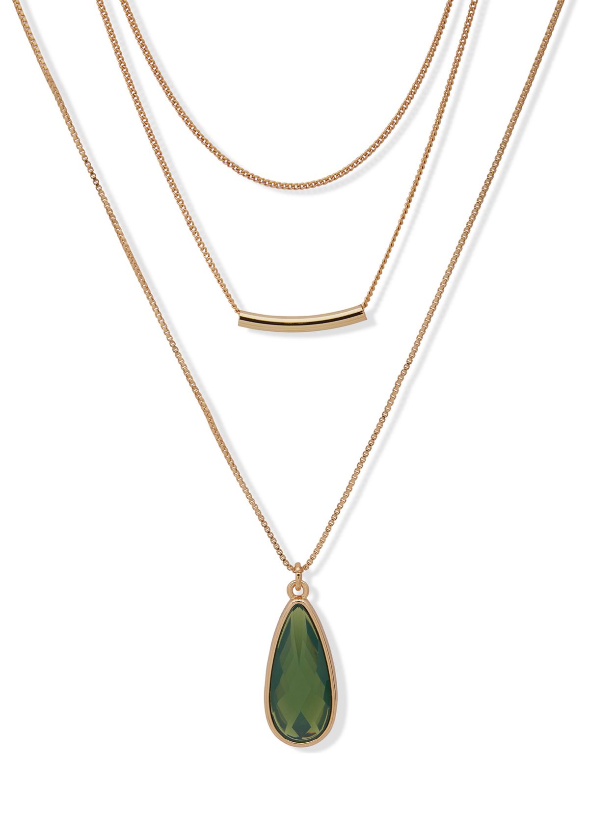 Stone Pendant Multirow Necklace